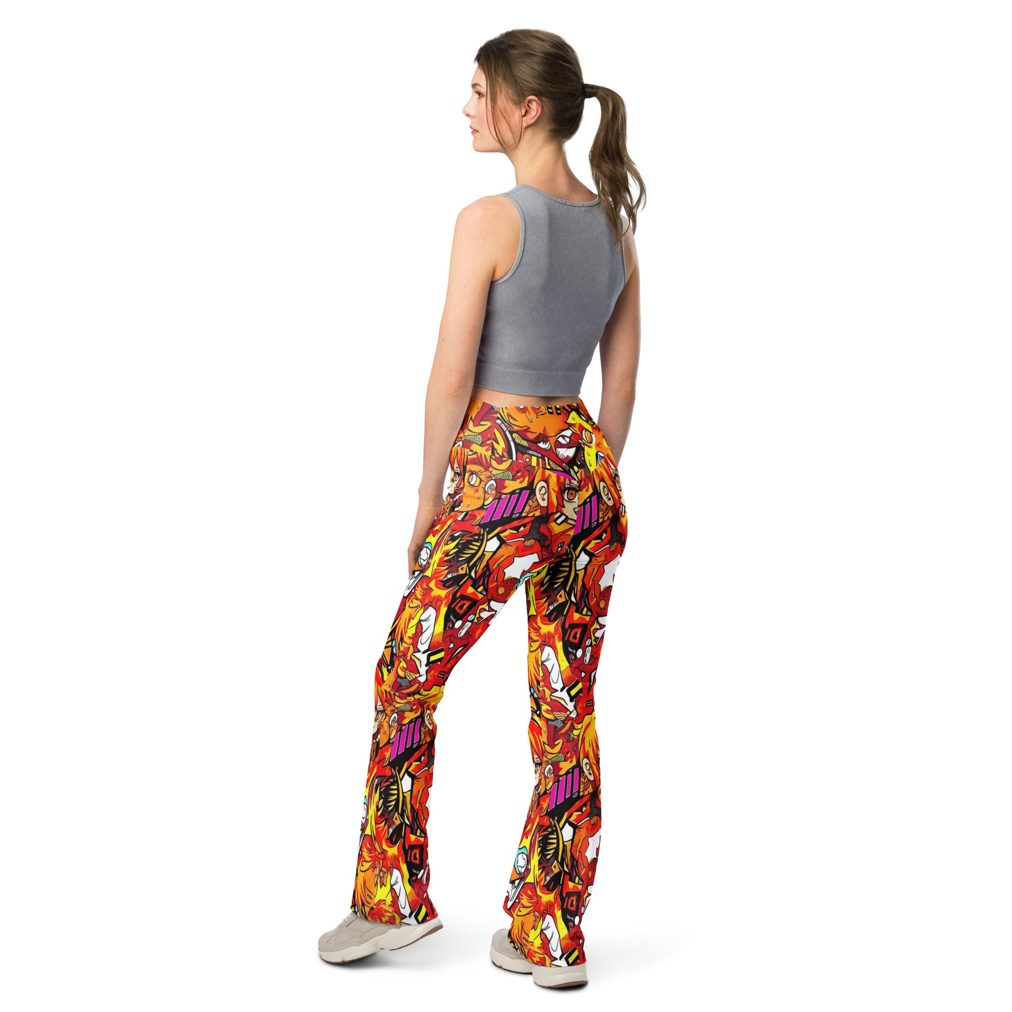 Anime Collage Fire Spirit Flare Leggings | GearBunch