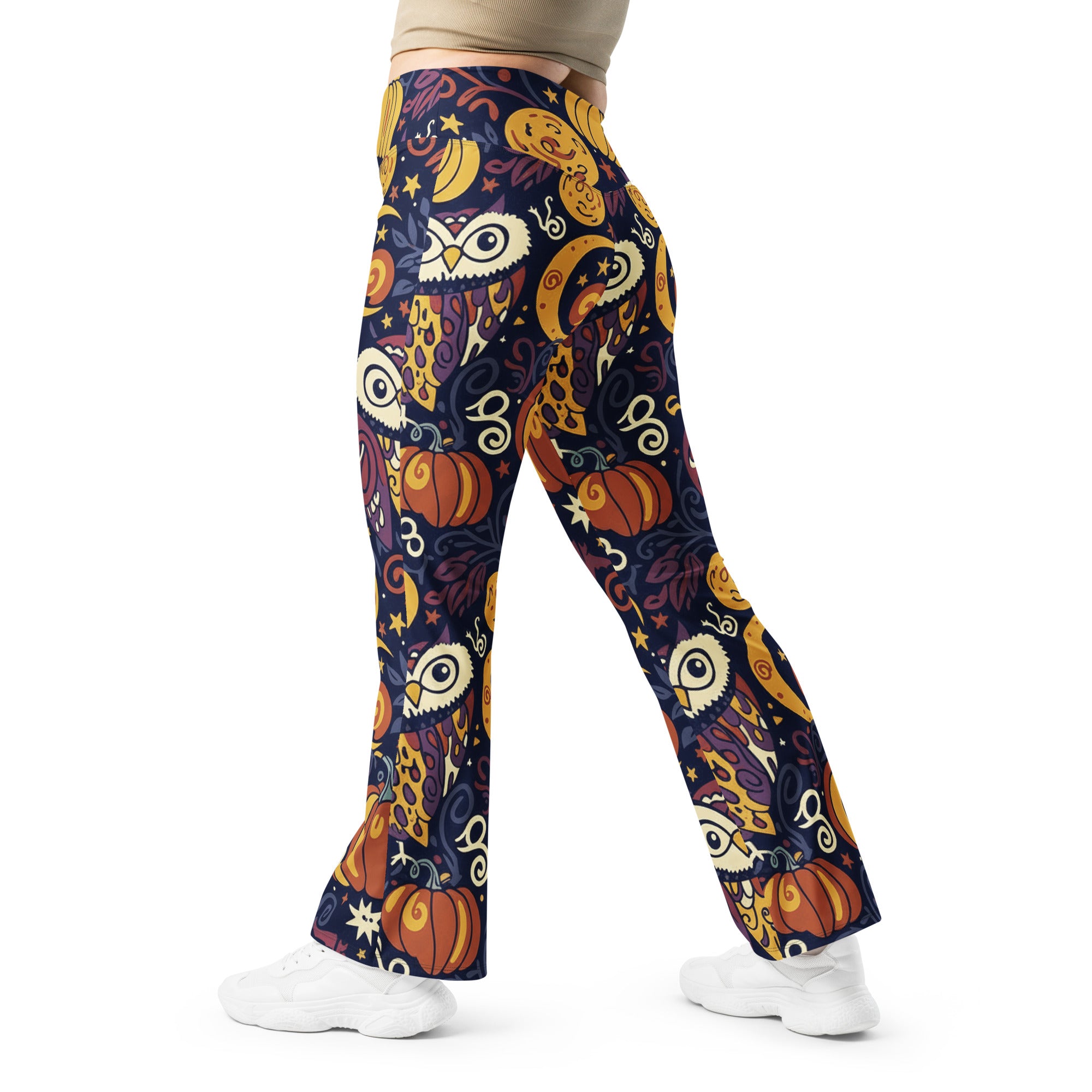 All Hallows Eve Owl Flare Leggings | GearBunch