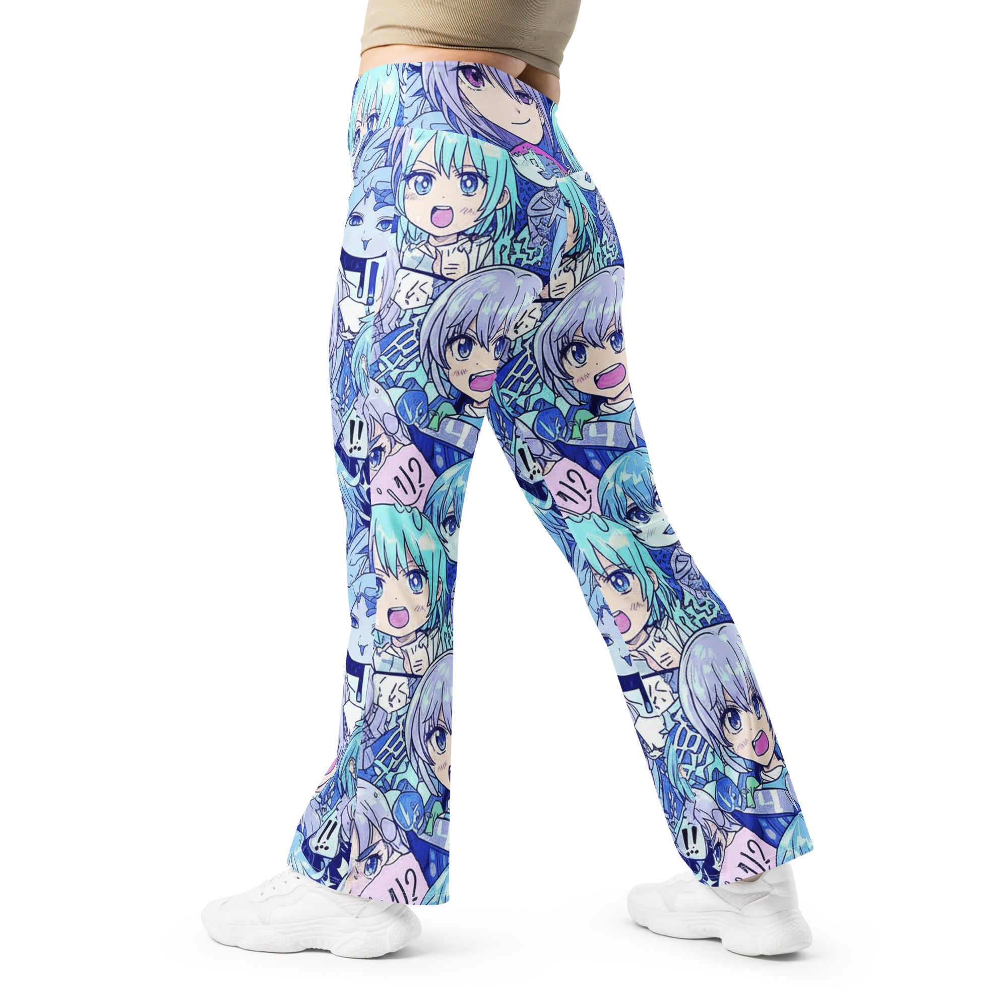 Anime Ice Kingdom Flare Leggings | GearBunch