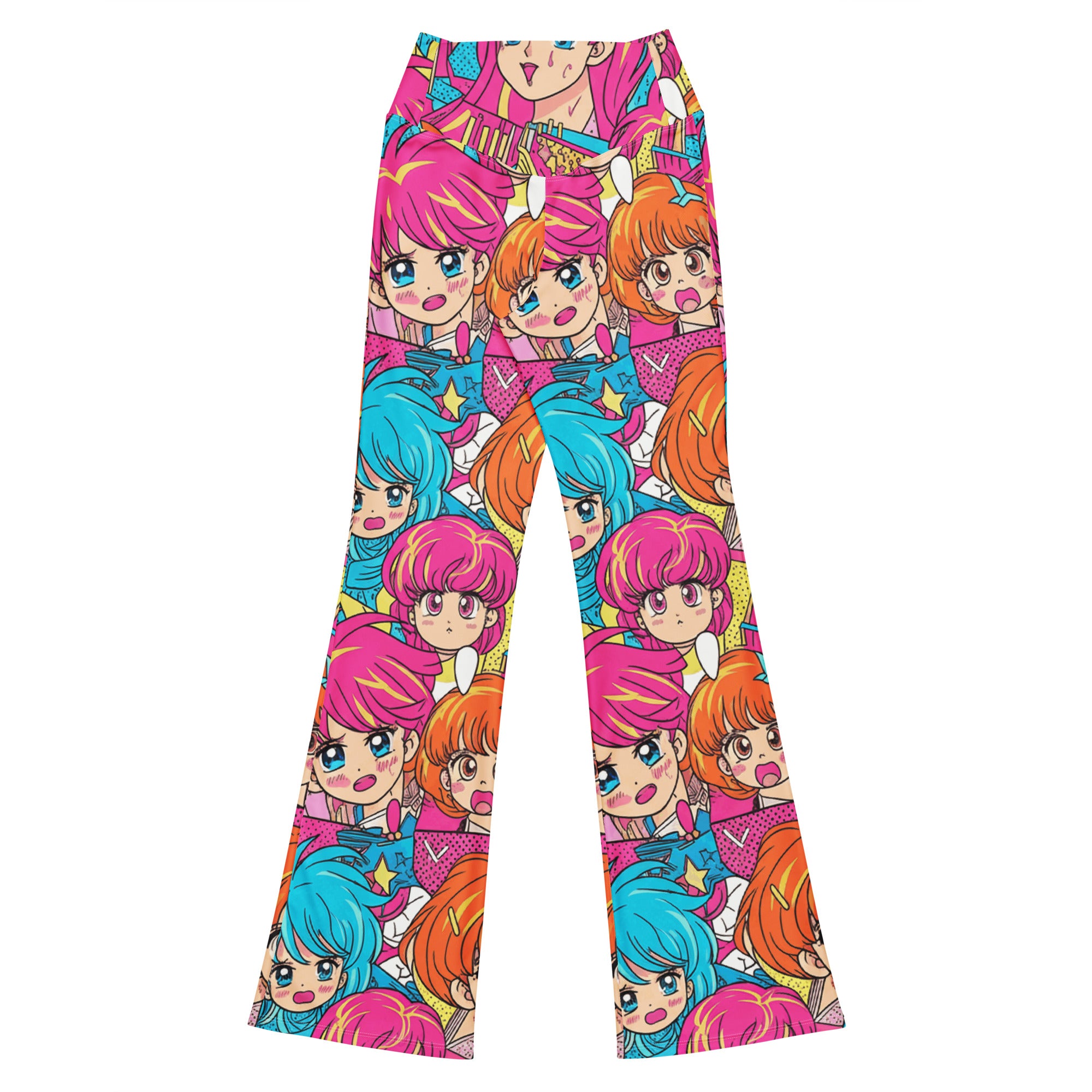 Anime Collage Retro Shojo Flare Leggings | GearBunch