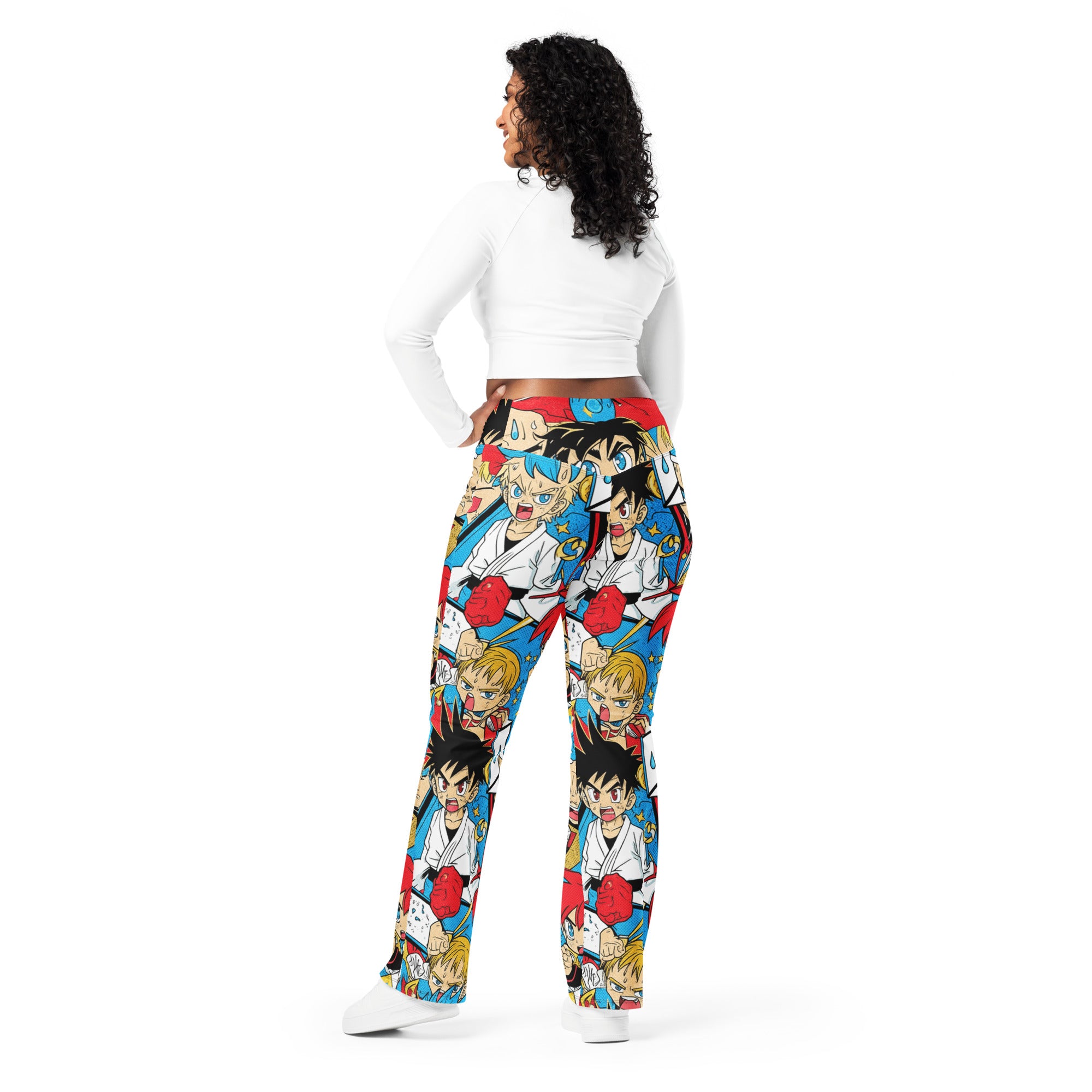 Anime Collage Street Fighter Flare Leggings | GearBunch