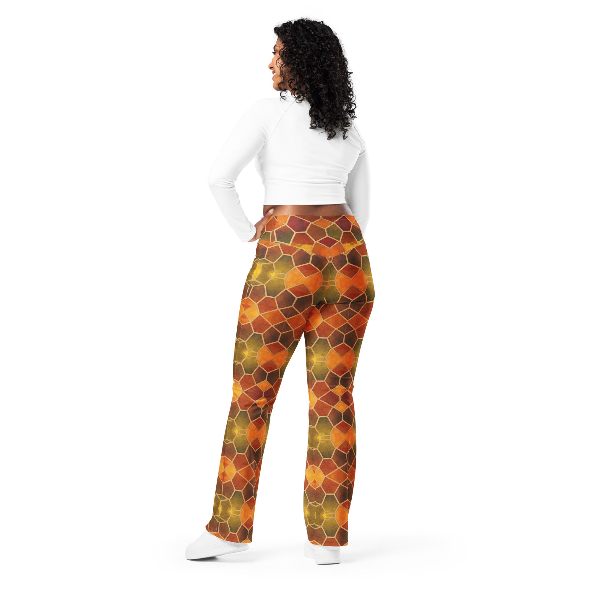 Arabic Autumn Spice Flare Leggings | GearBunch