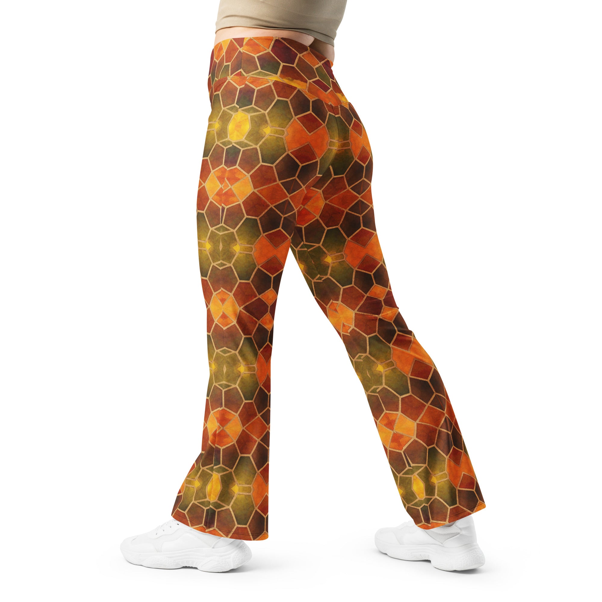 Arabic Autumn Spice Flare Leggings | GearBunch