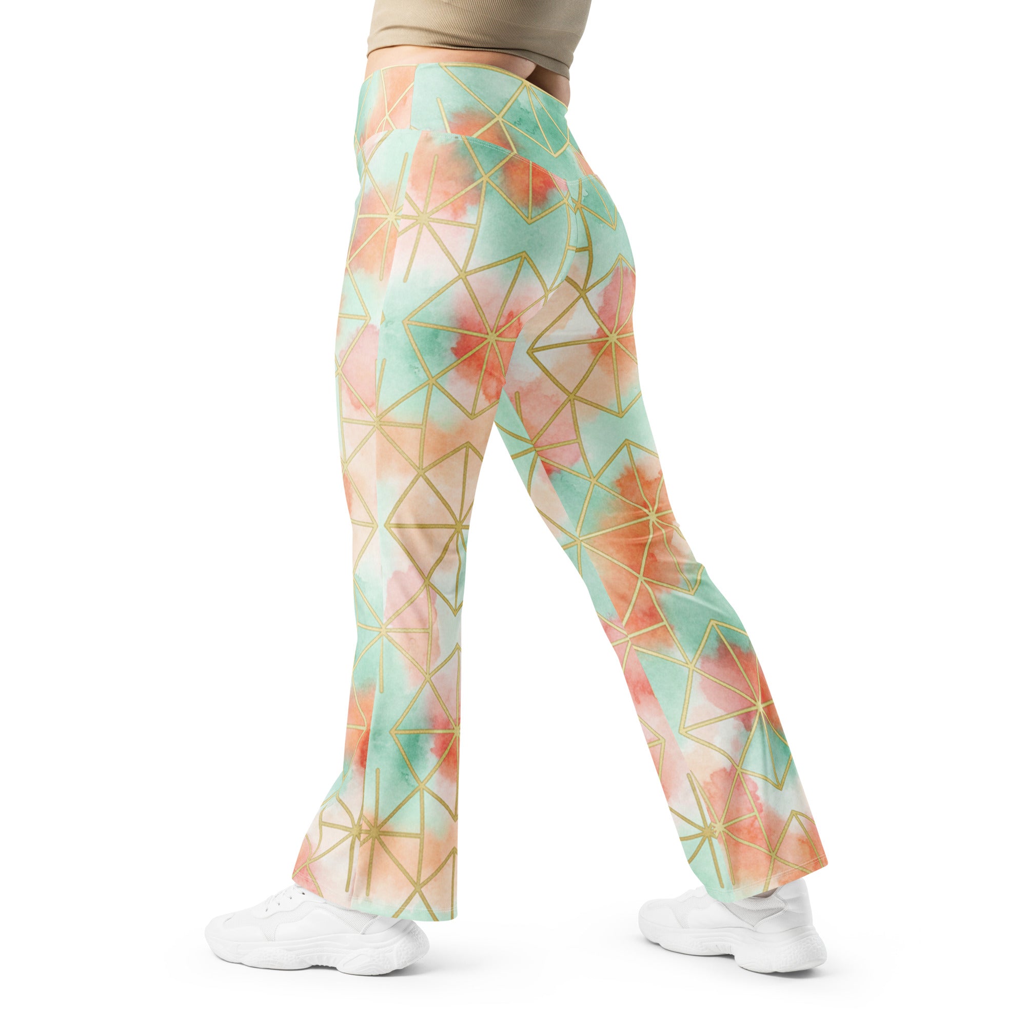 Arabic Coral Reef Flare Leggings | GearBunch