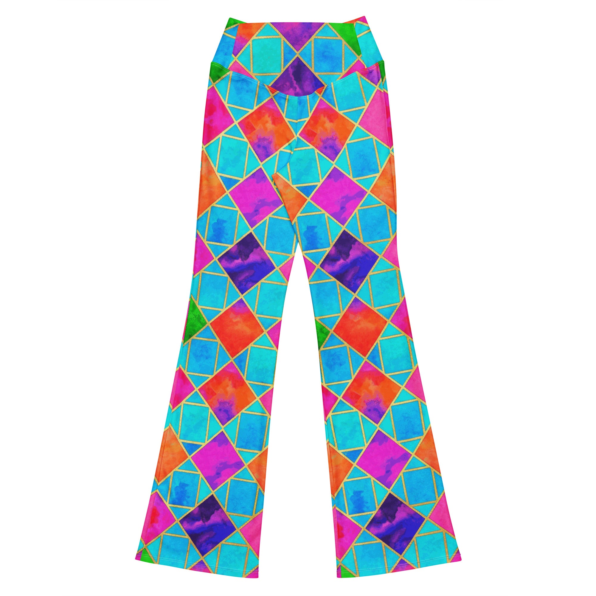 Arabic Watercolour Festival Flare Leggings | GearBunch