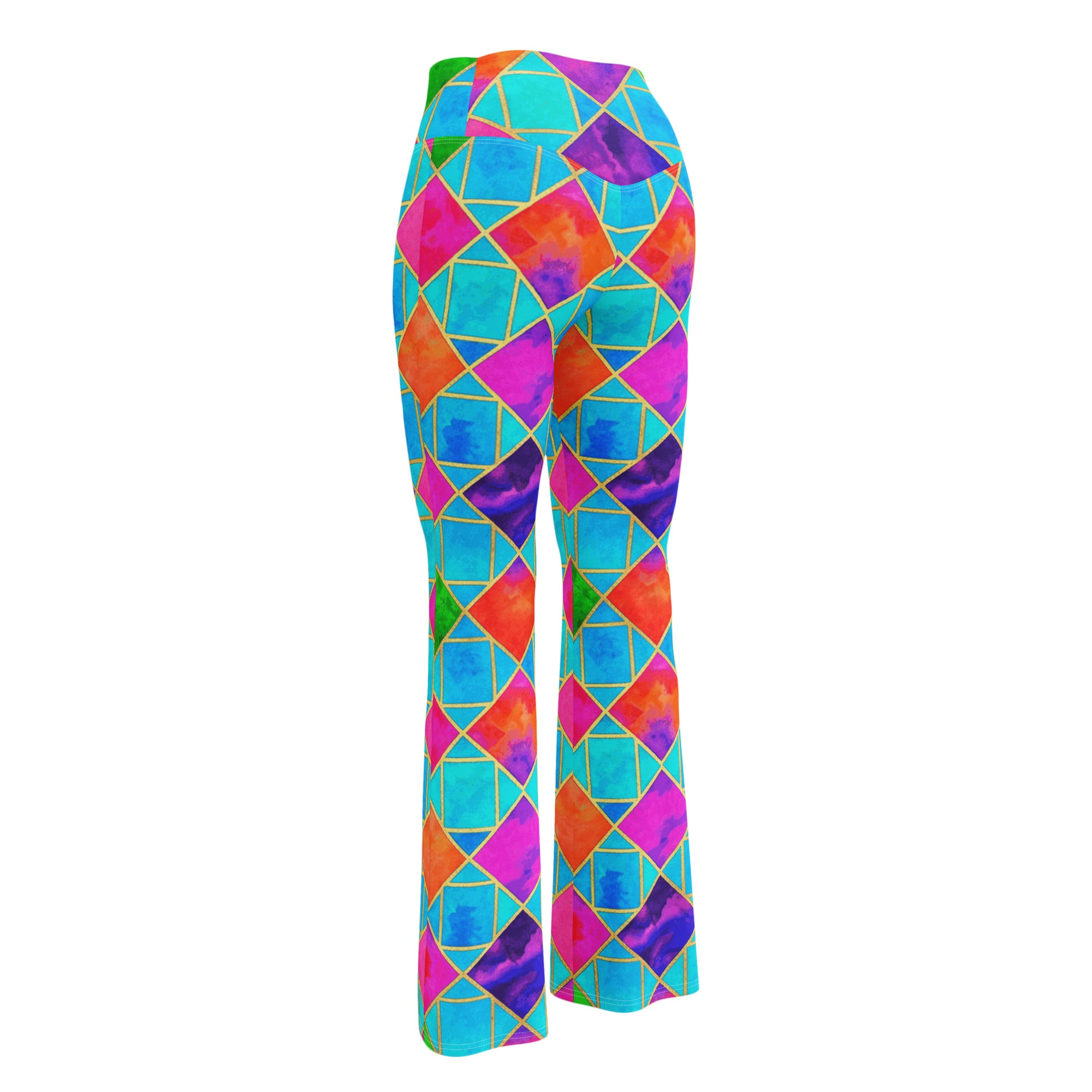 Arabic Watercolour Festival Flare Leggings | GearBunch