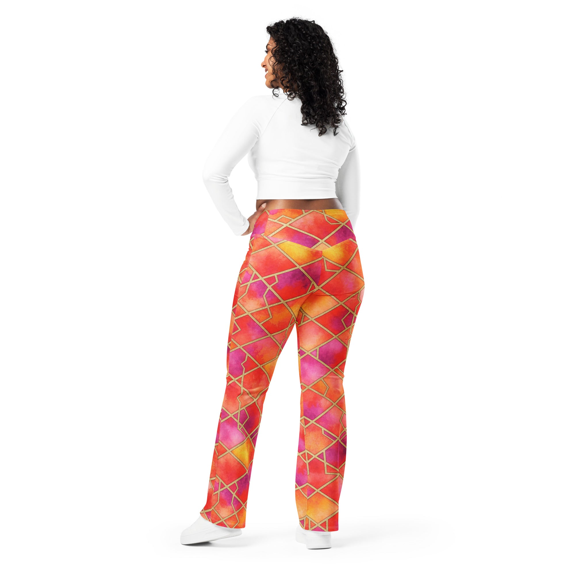 Arabic Fire Opal Flare Leggings | GearBunch