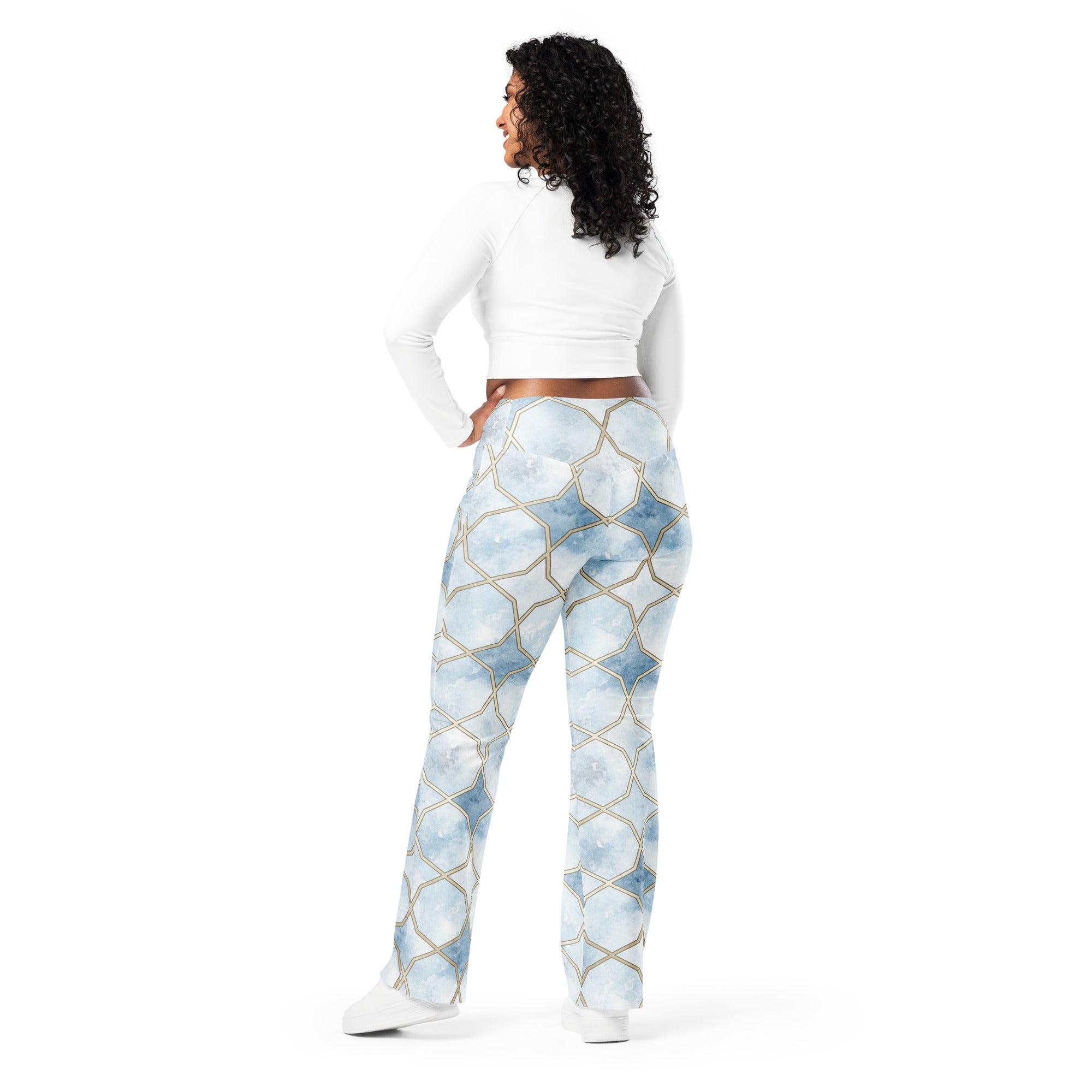 Arabic Ice Crystal Flare Leggings | GearBunch