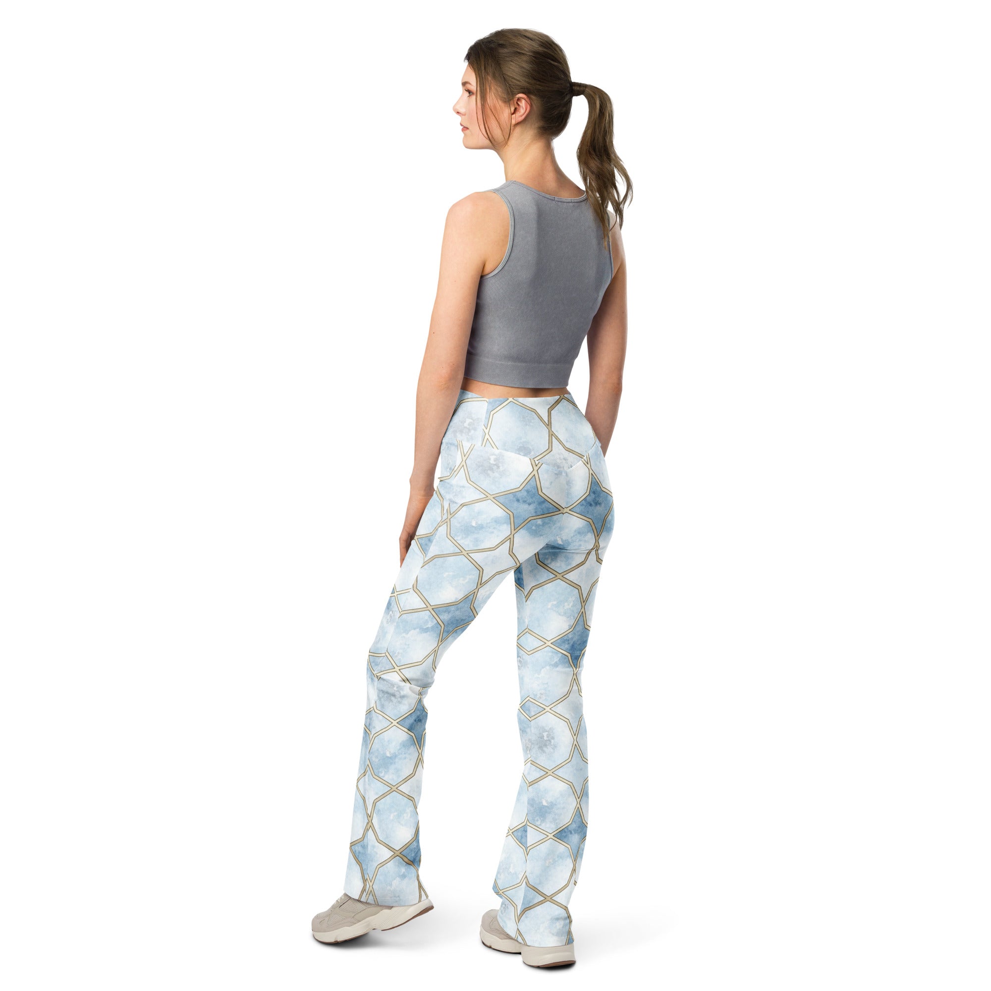Arabic Ice Crystal Flare Leggings | GearBunch