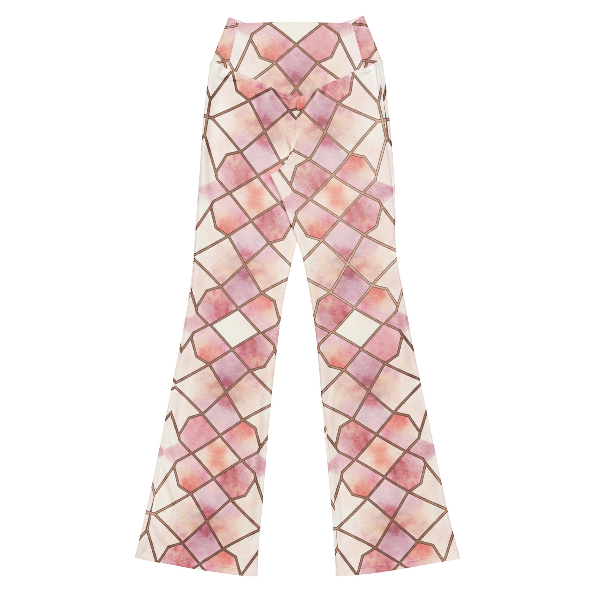 Arabic Rose Quartz Flare Leggings | GearBunch