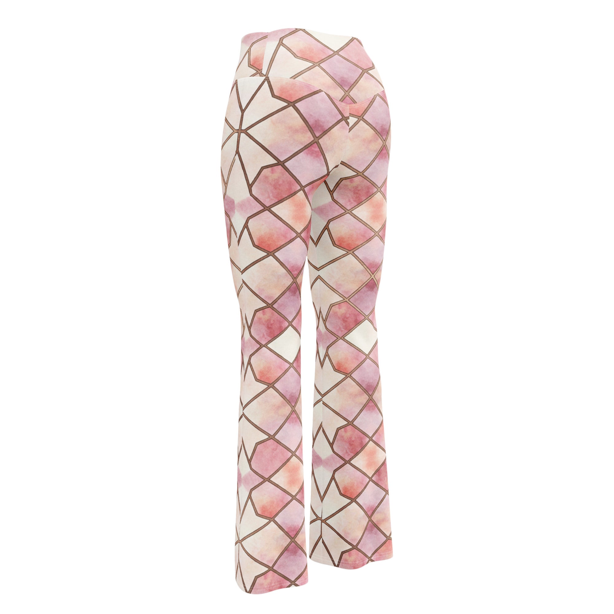 Arabic Rose Quartz Flare Leggings | GearBunch