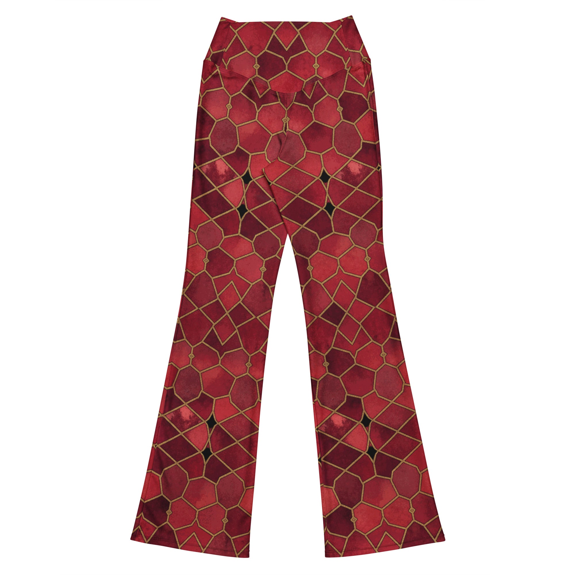 Ruby Gold Arabic Flare Leggings | GearBunch