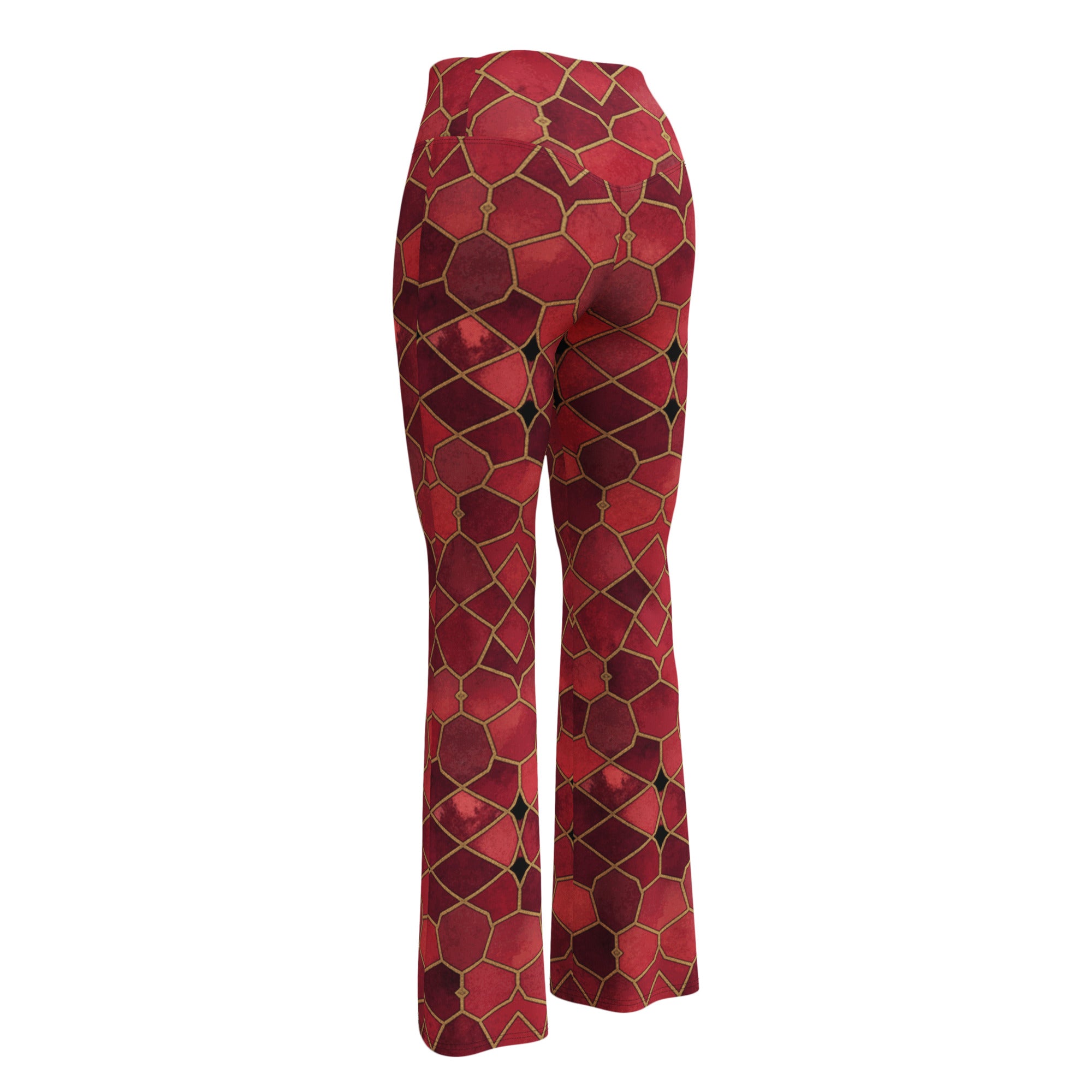 Ruby Gold Arabic Flare Leggings | GearBunch