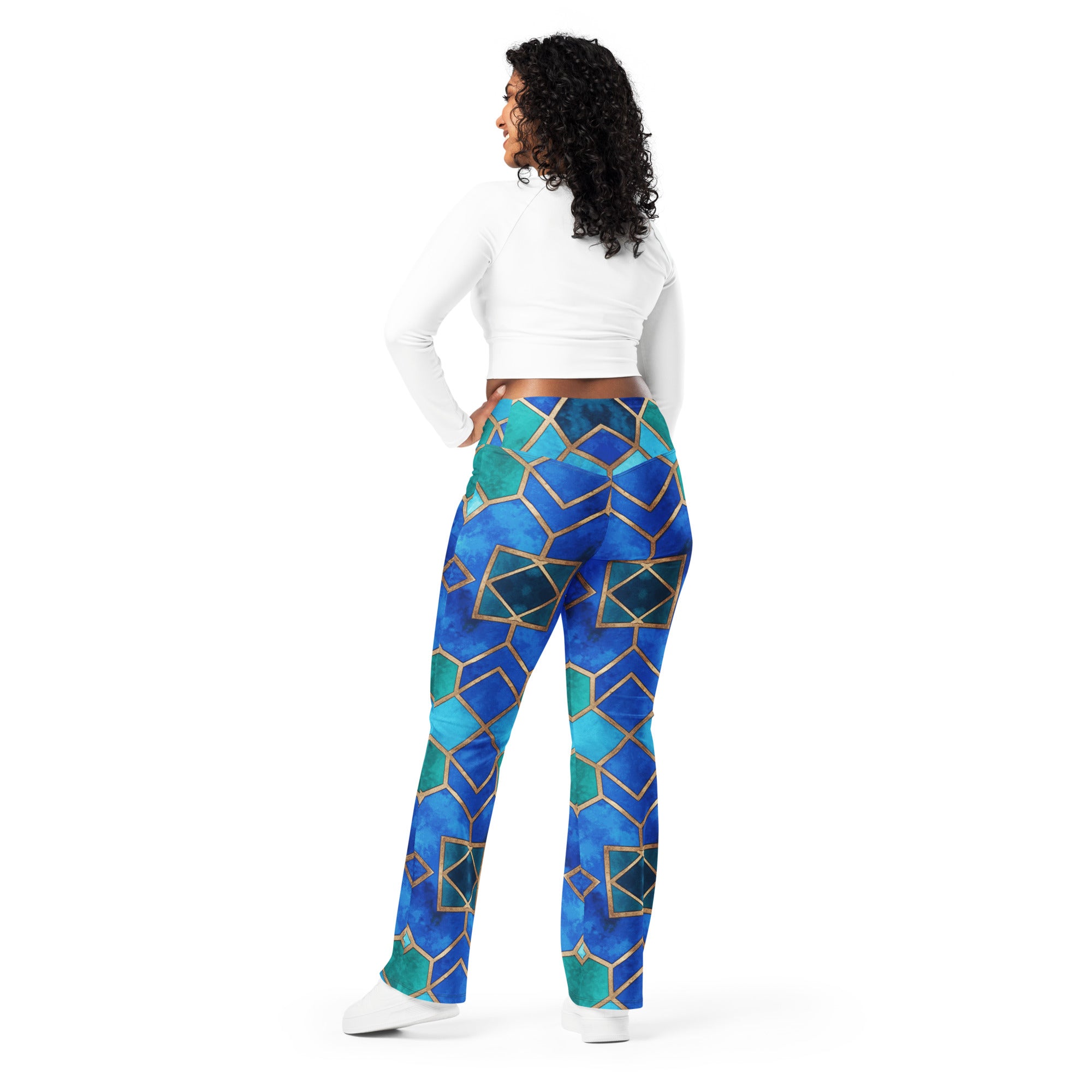 Arabic Sapphire Bronze Flare Leggings | GearBunch