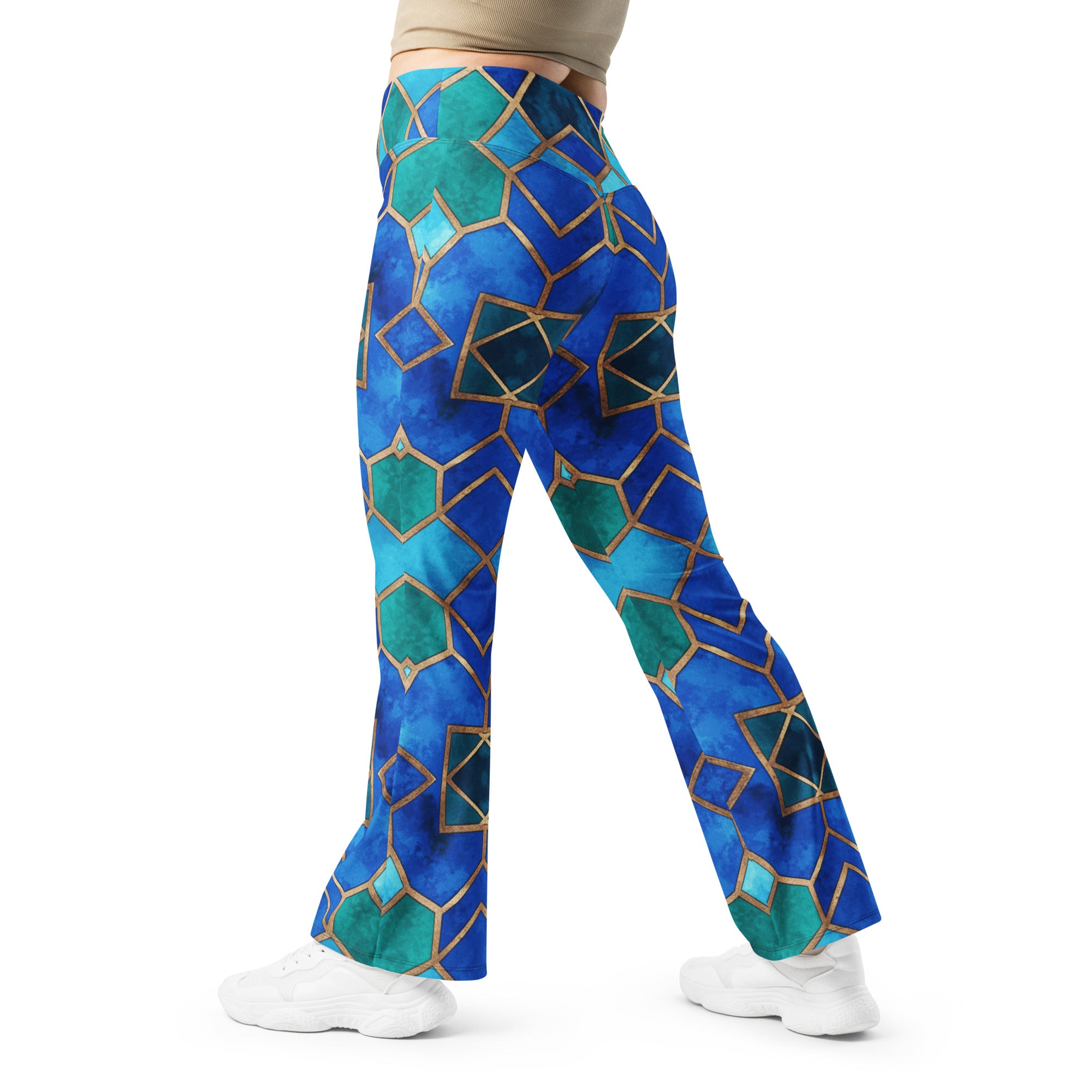Arabic Sapphire Bronze Flare Leggings | GearBunch