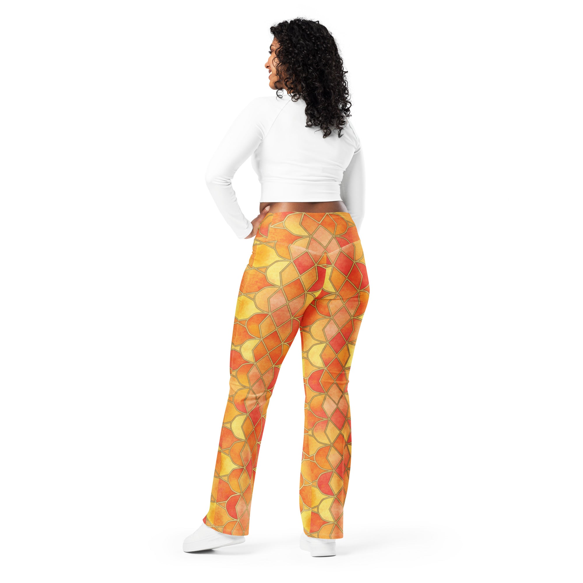 Arabic Sunset Blaze Flare Leggings | GearBunch
