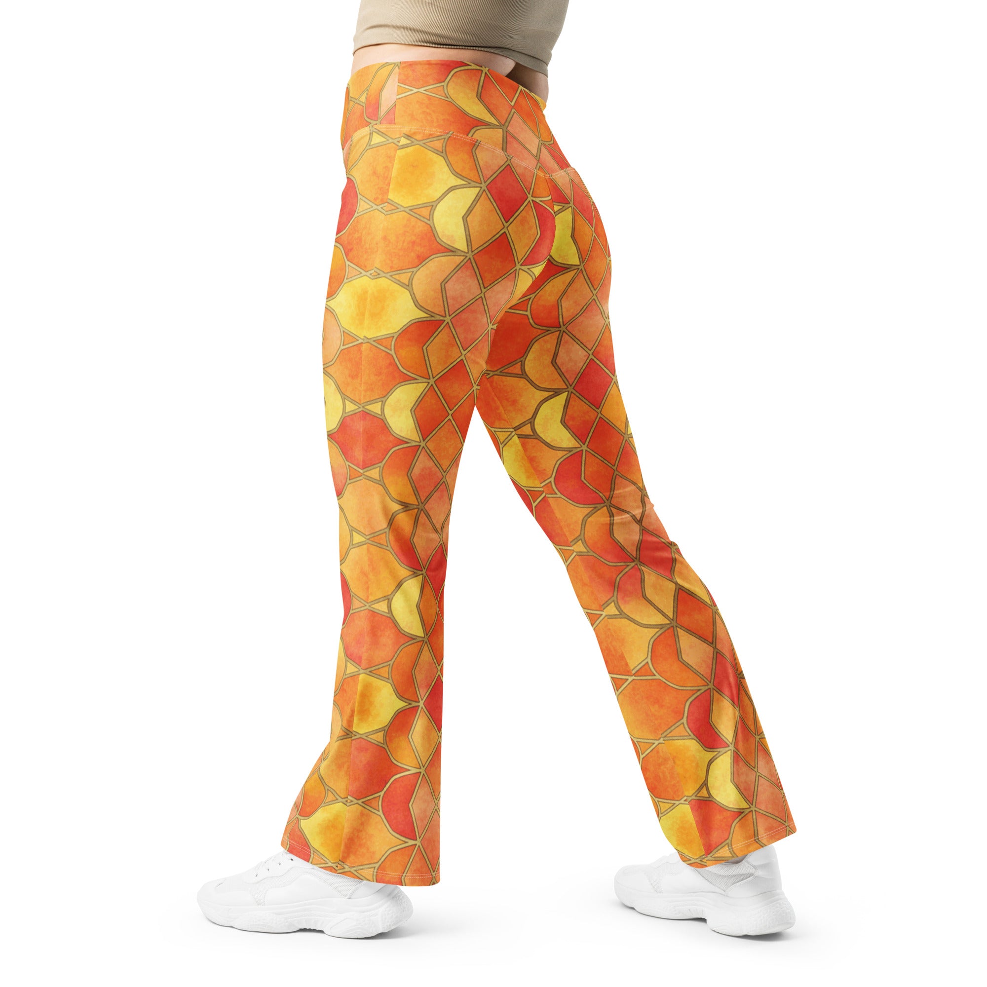 Arabic Sunset Blaze Flare Leggings | GearBunch