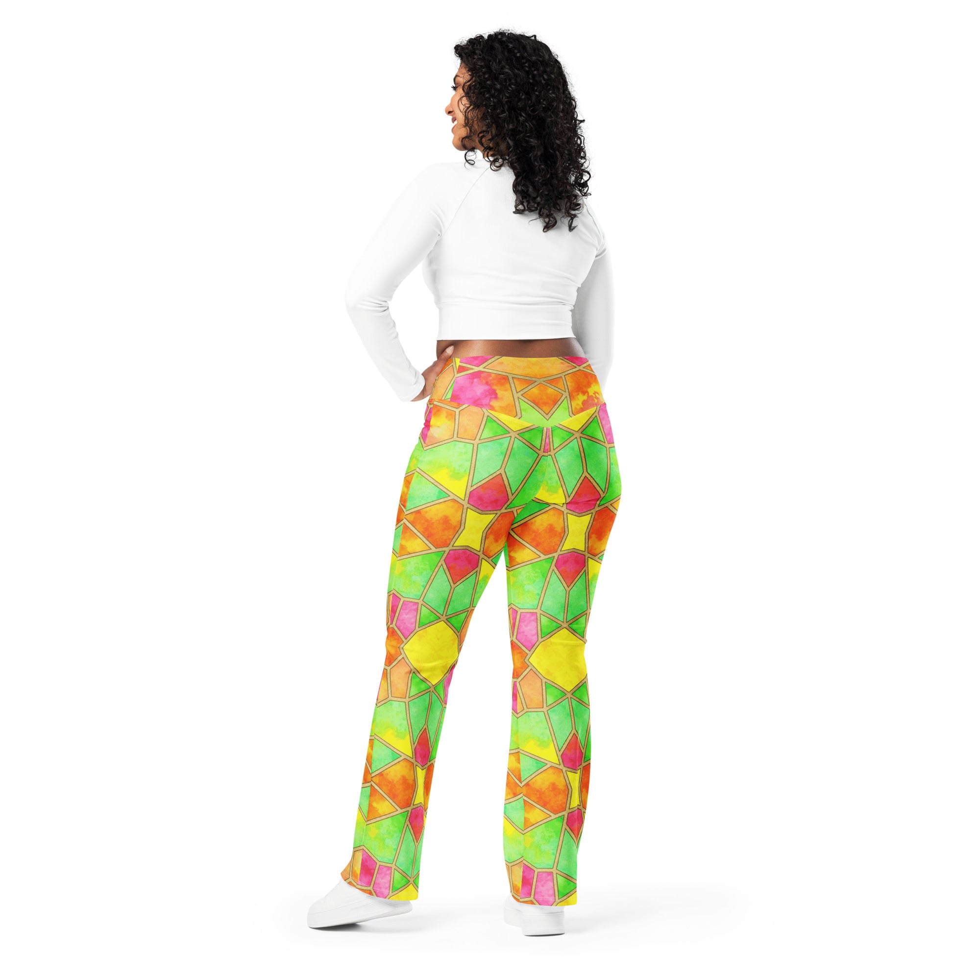 Arabic Tropical Punch Flare Leggings | GearBunch