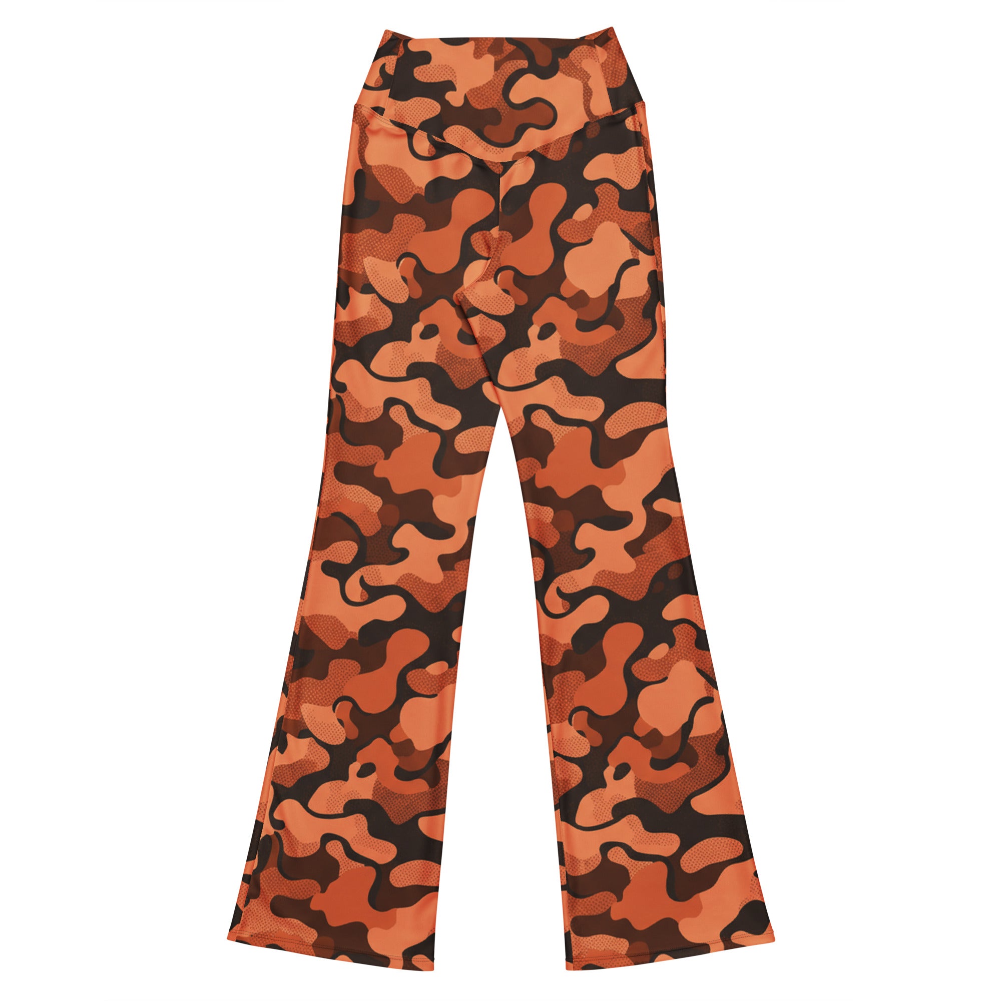 Burnt Orange Camo Flare Leggings | GearBunch