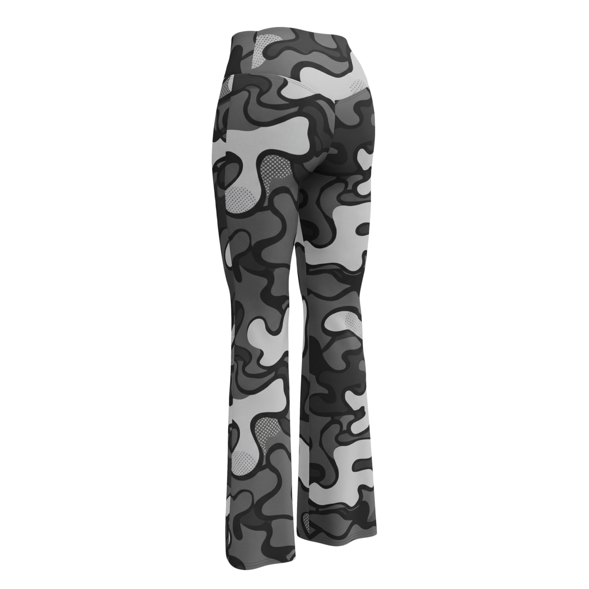 Charcoal Steel Camo Flare Leggings | GearBunch