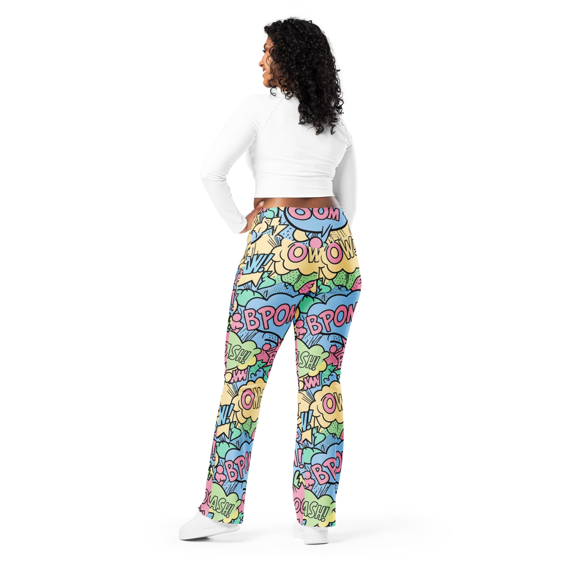 Comic Pop Candy Pastel Flare Leggings | GearBunch