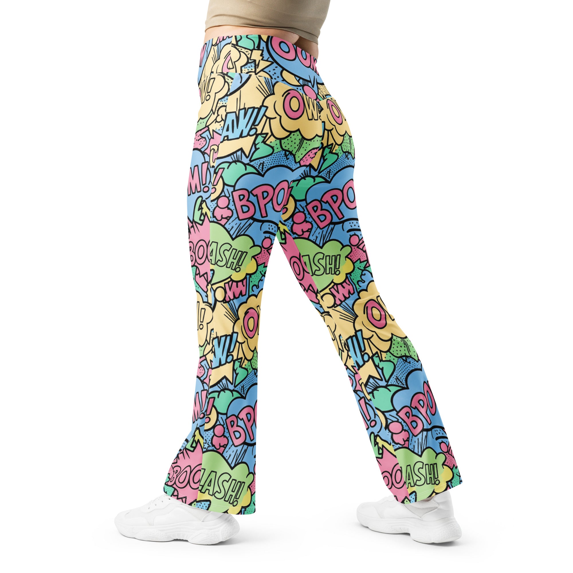 Comic Pop Candy Pastel Flare Leggings | GearBunch
