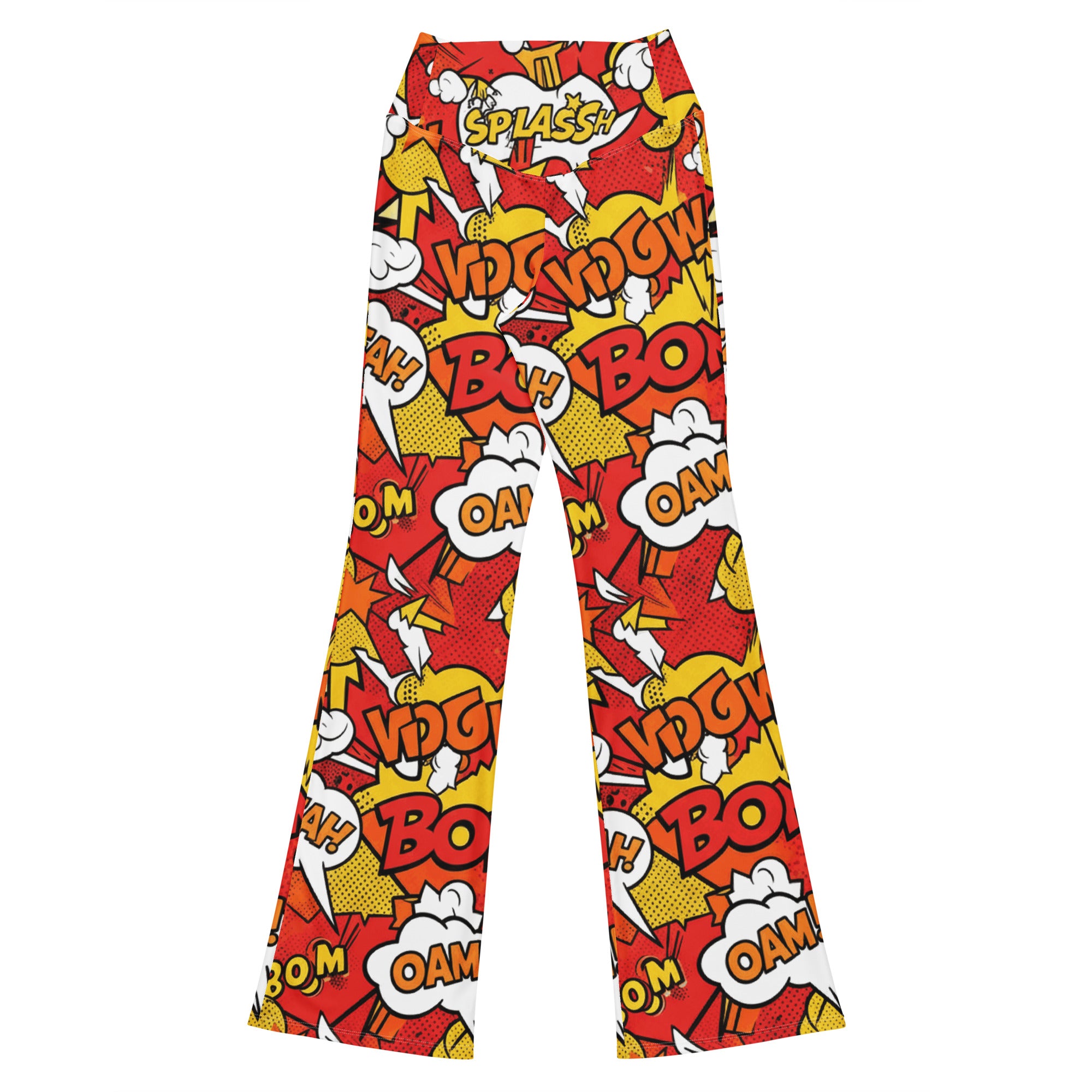 Comic Pop Fire Engine Flare Leggings | GearBunch