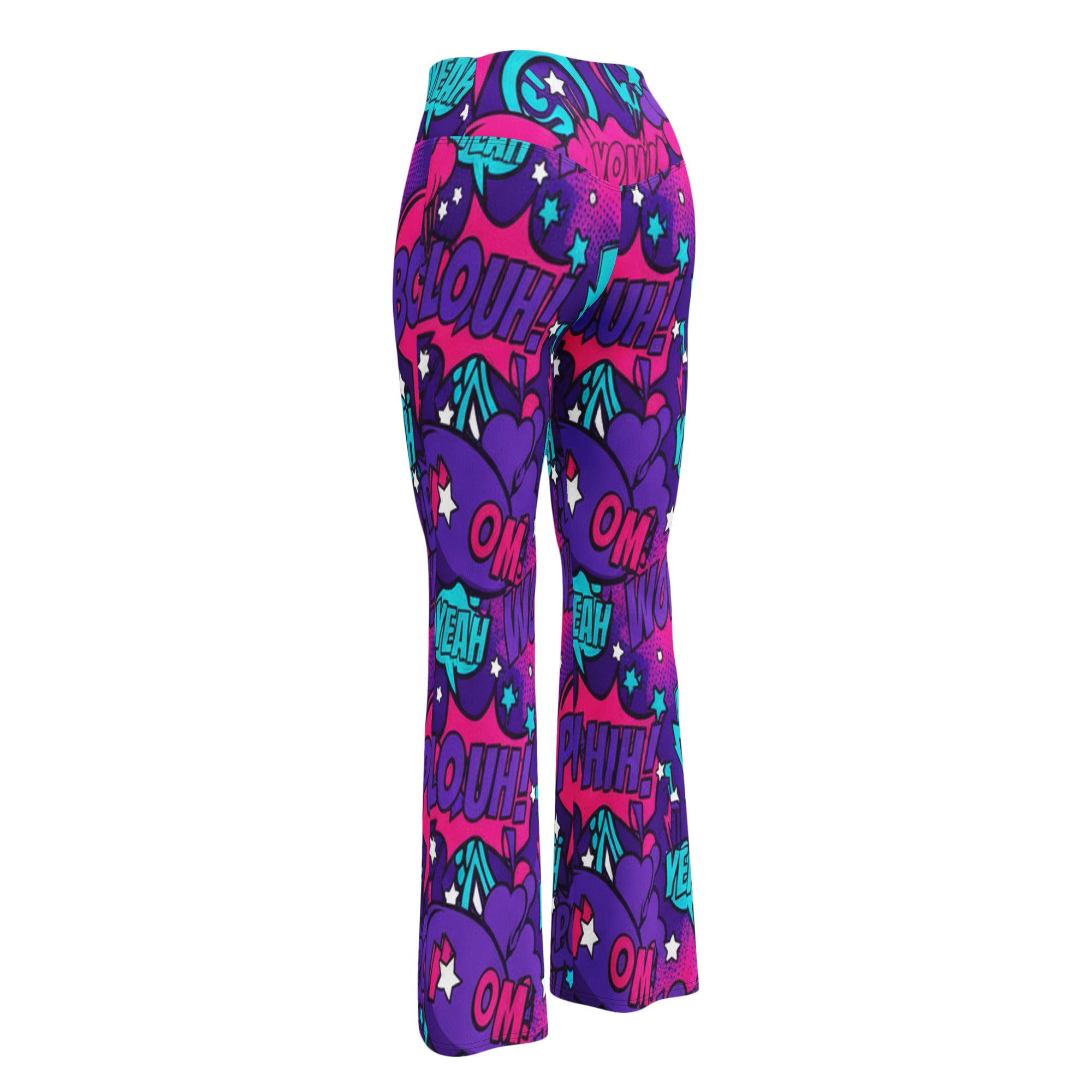 Comic Pop Galaxy Purple Flare Leggings | GearBunch