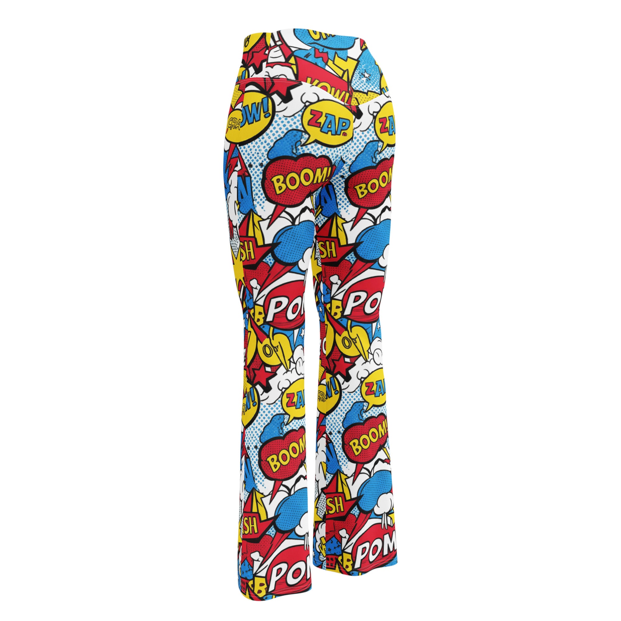 Comic Pop Retro Red Flare Leggings | GearBunch