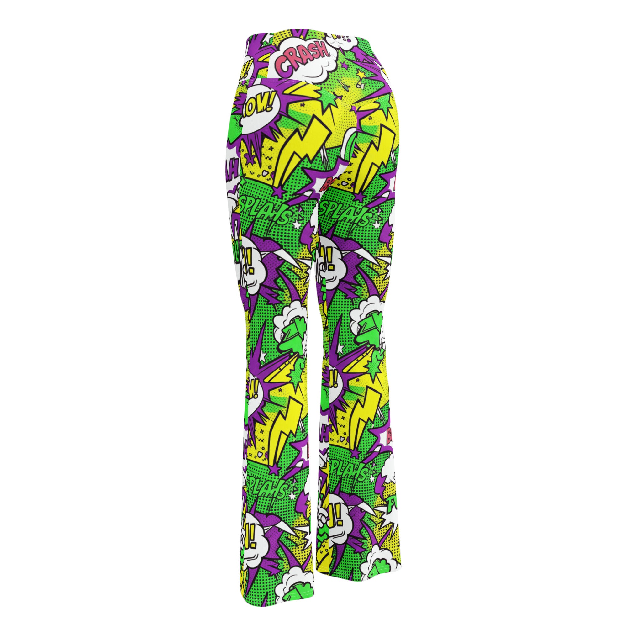 Comic Pop Toxic Green Flare Leggings | GearBunch