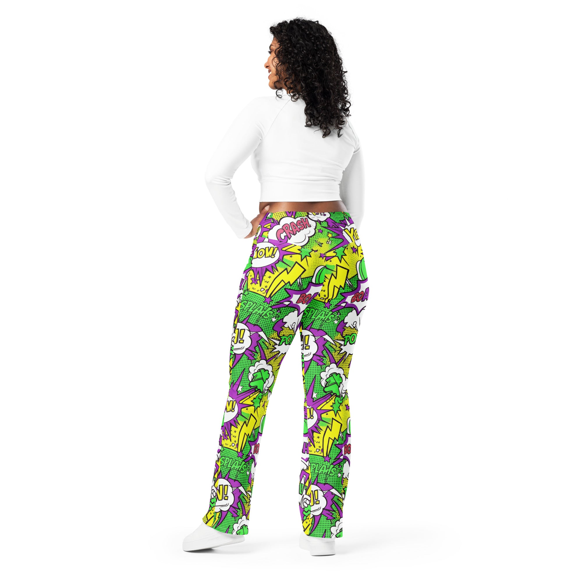 Comic Pop Toxic Green Flare Leggings | GearBunch