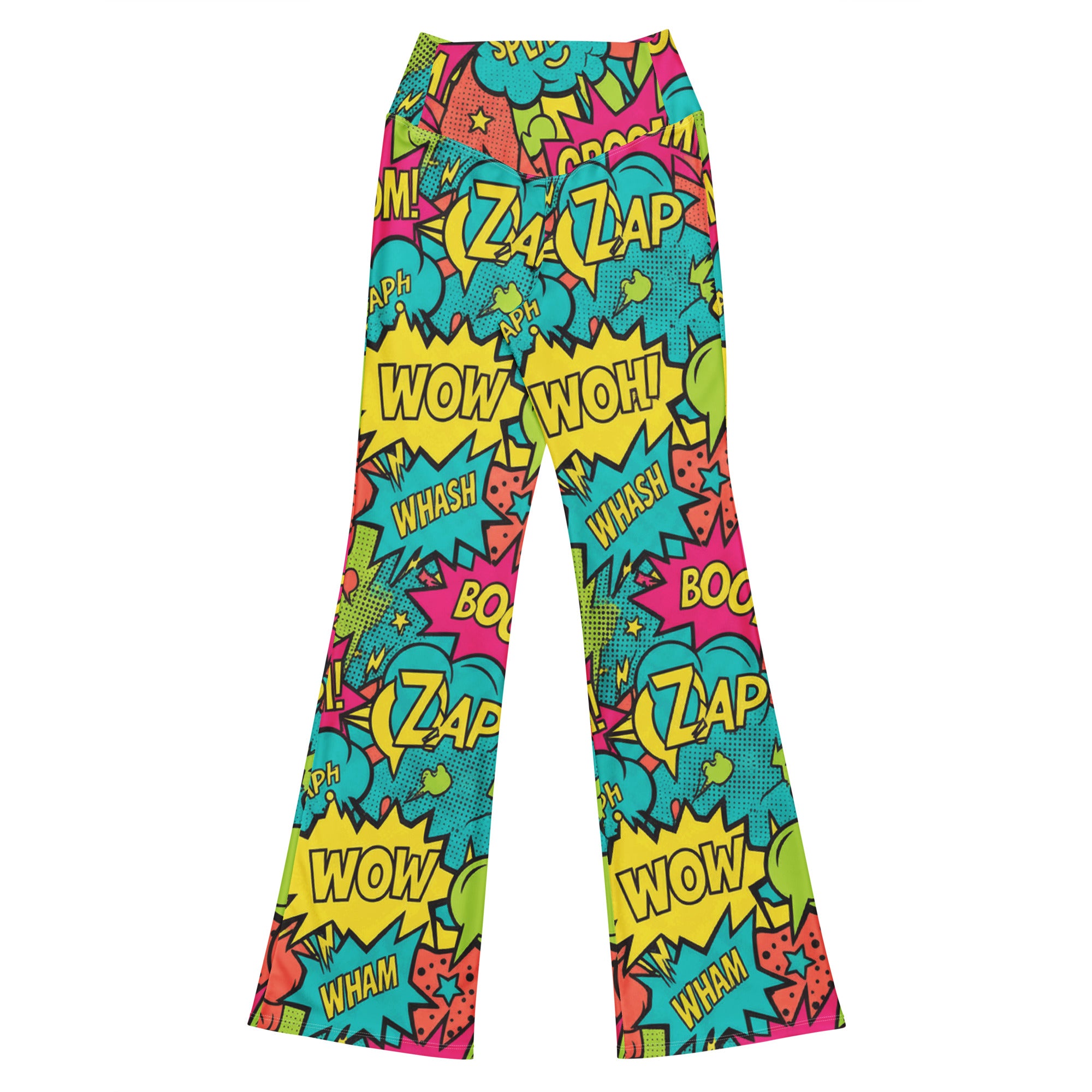Comic Pop Tropical Flare Leggings | GearBunch