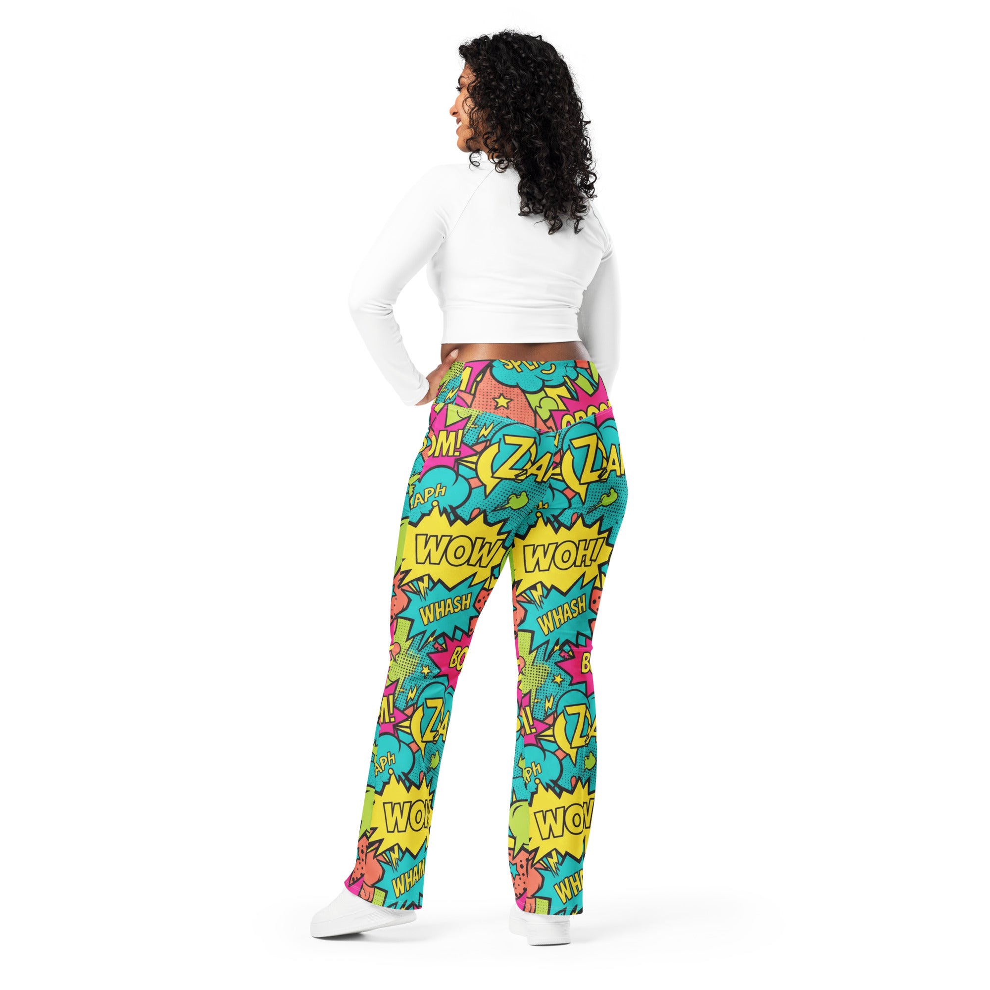 Comic Pop Tropical Flare Leggings | GearBunch