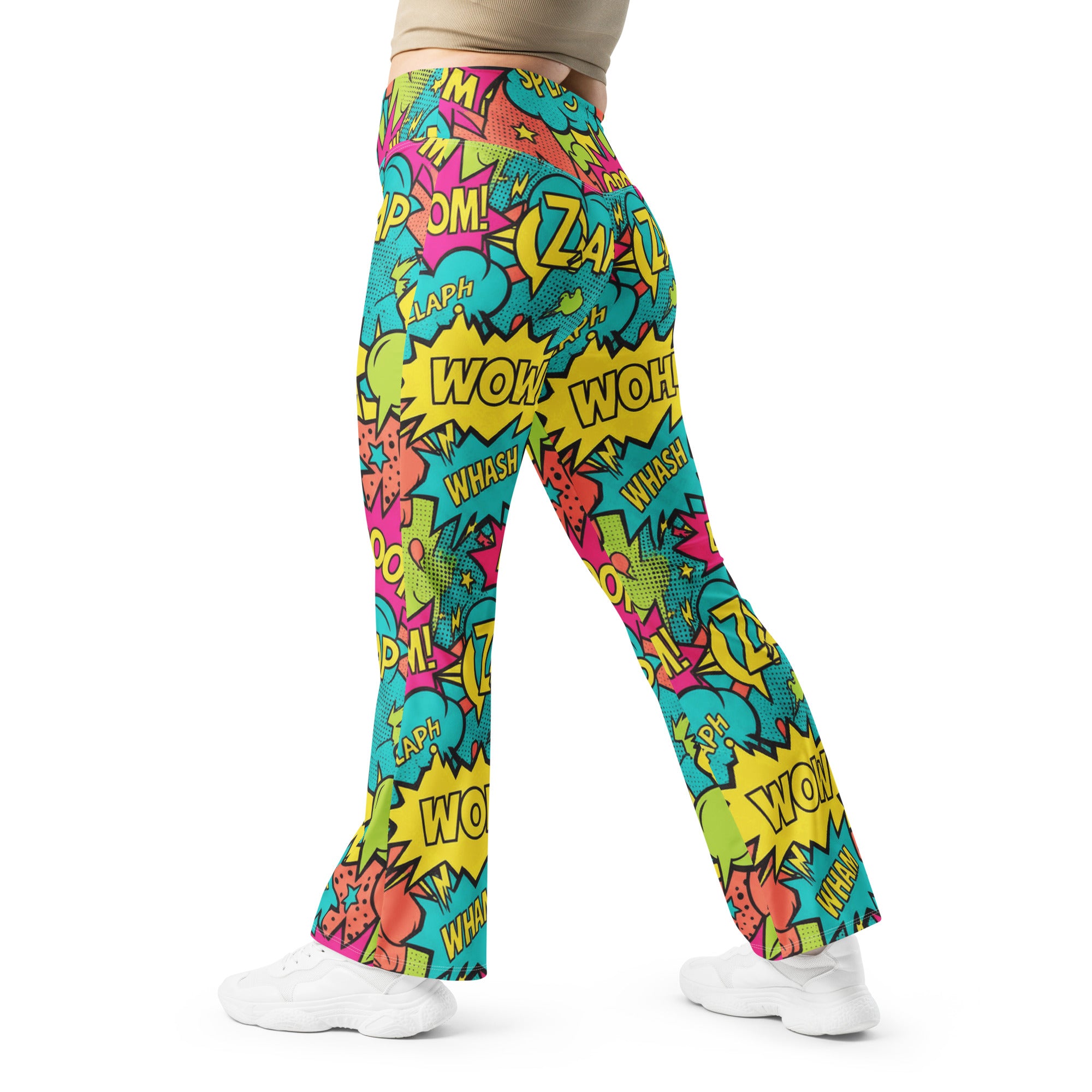Comic Pop Tropical Flare Leggings | GearBunch