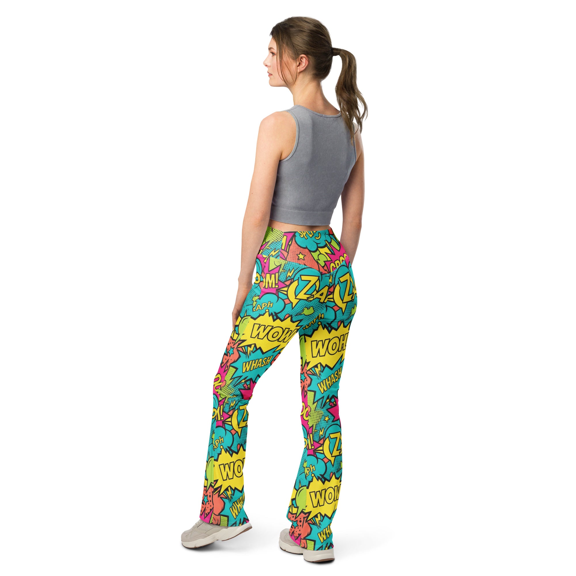 Comic Pop Tropical Flare Leggings | GearBunch