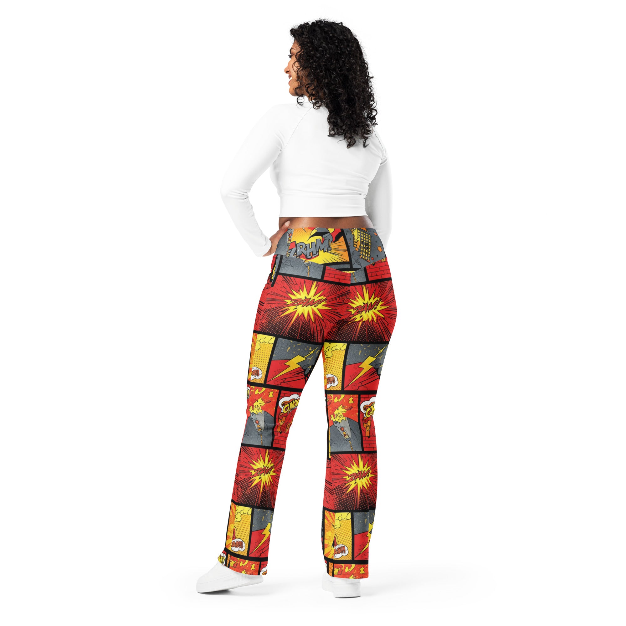 Comic Strip Boom Town Flare Leggings | GearBunch