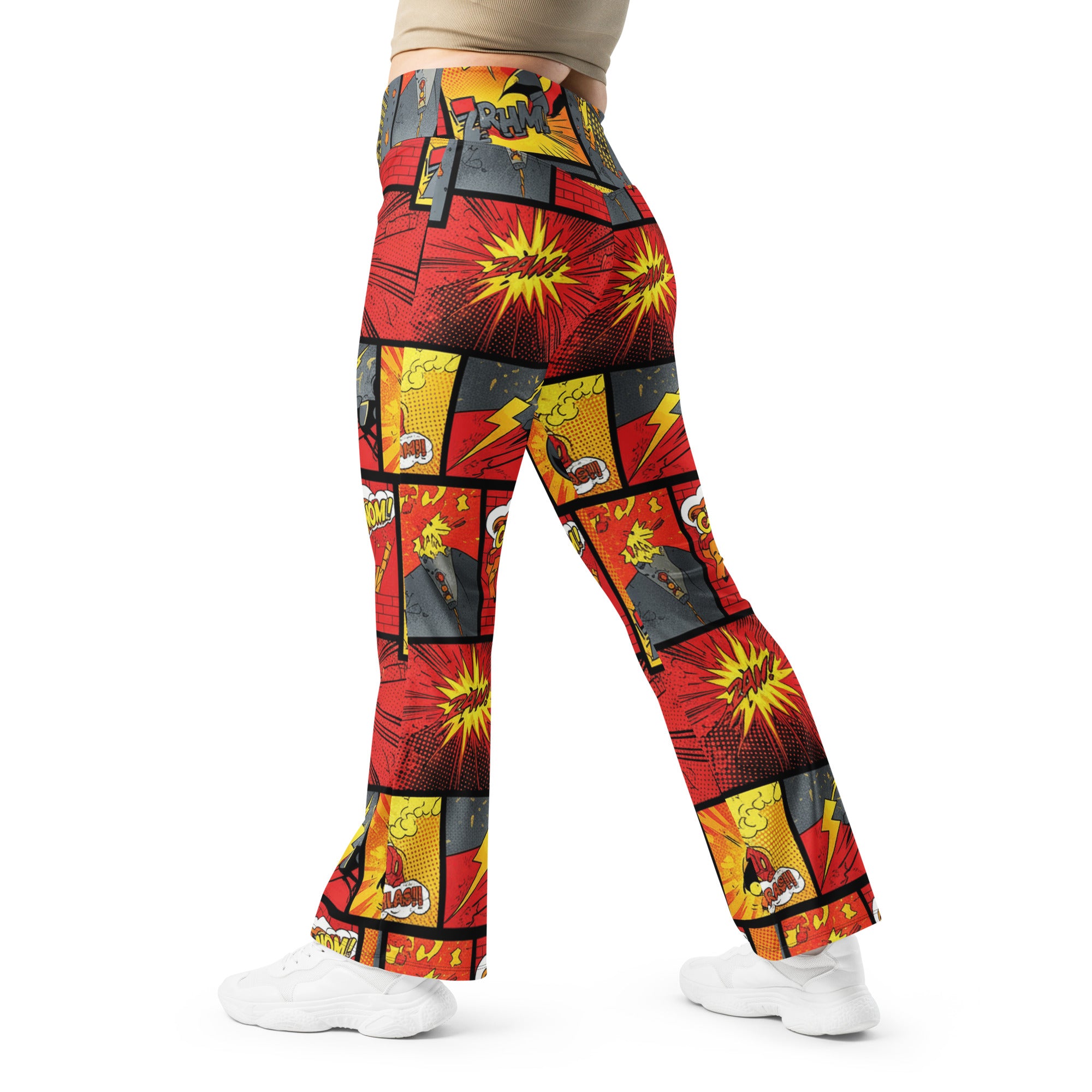 Comic Strip Boom Town Flare Leggings | GearBunch