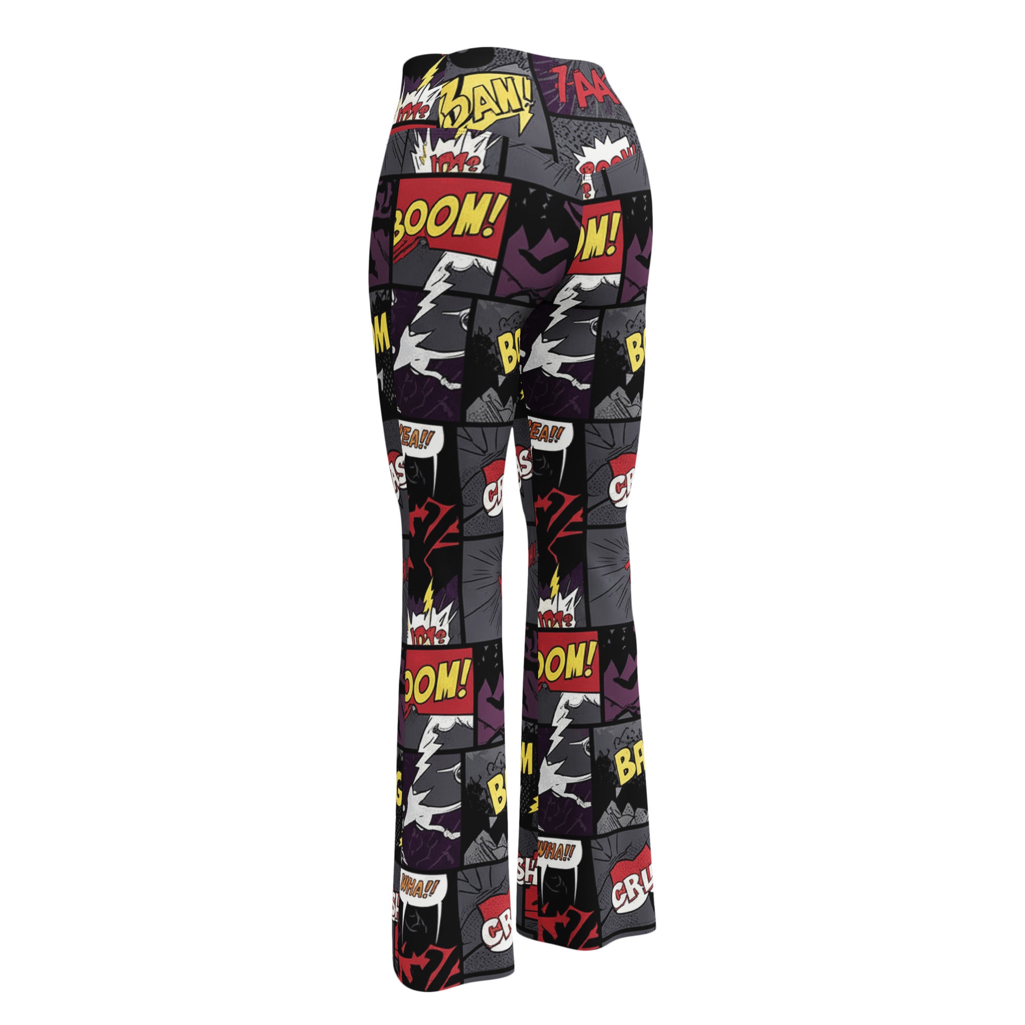Comic Strip Dark Knight Flare Leggings | GearBunch