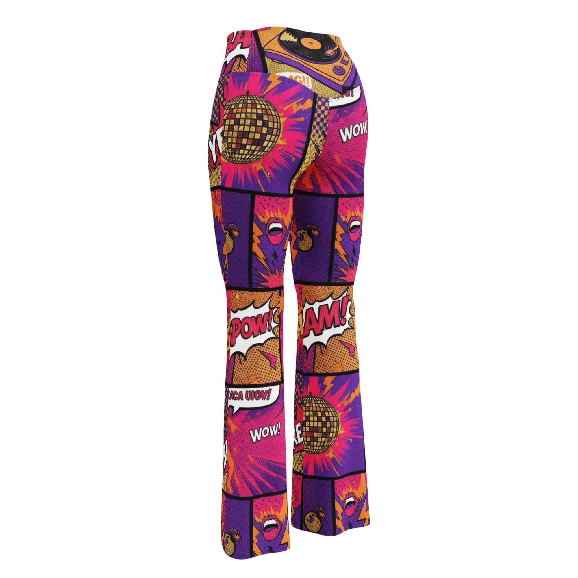 Comic Strip Disco Funk Flare Leggings | GearBunch