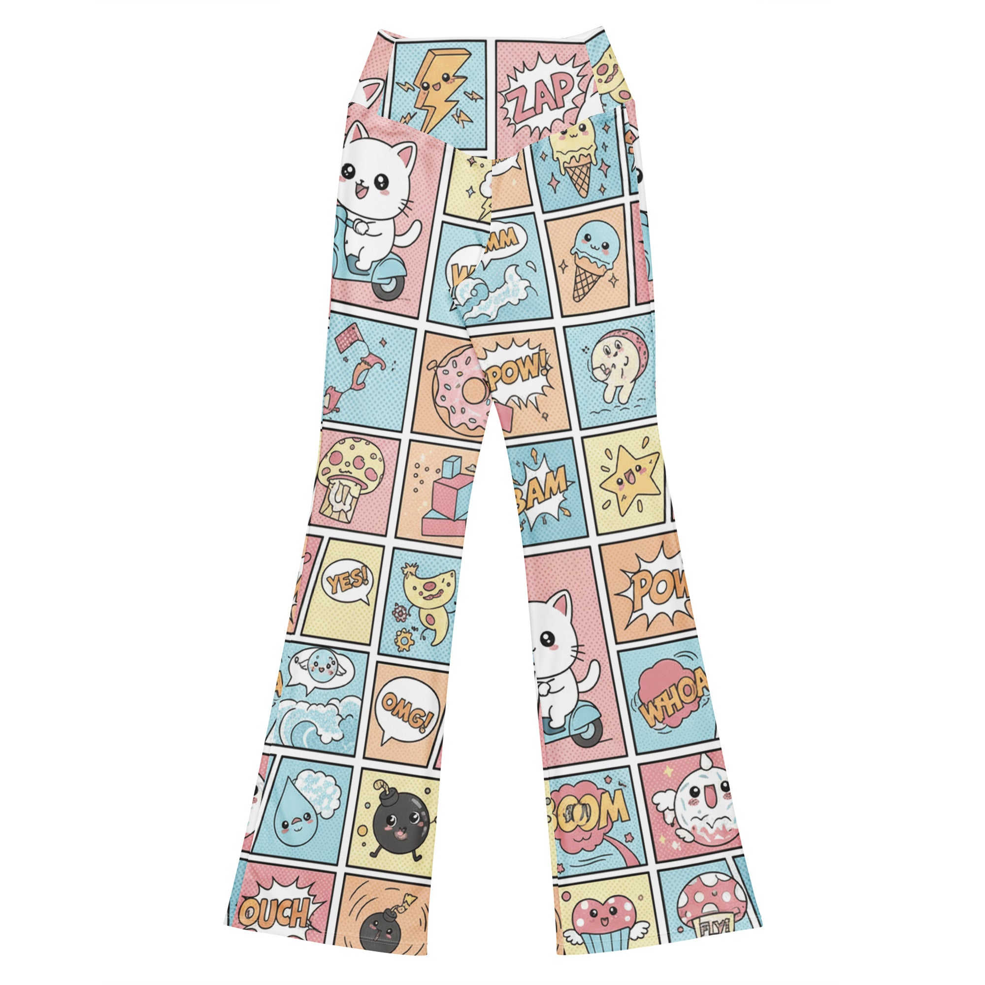 Comic Strip Kawaii Cute Flare Leggings | GearBunch