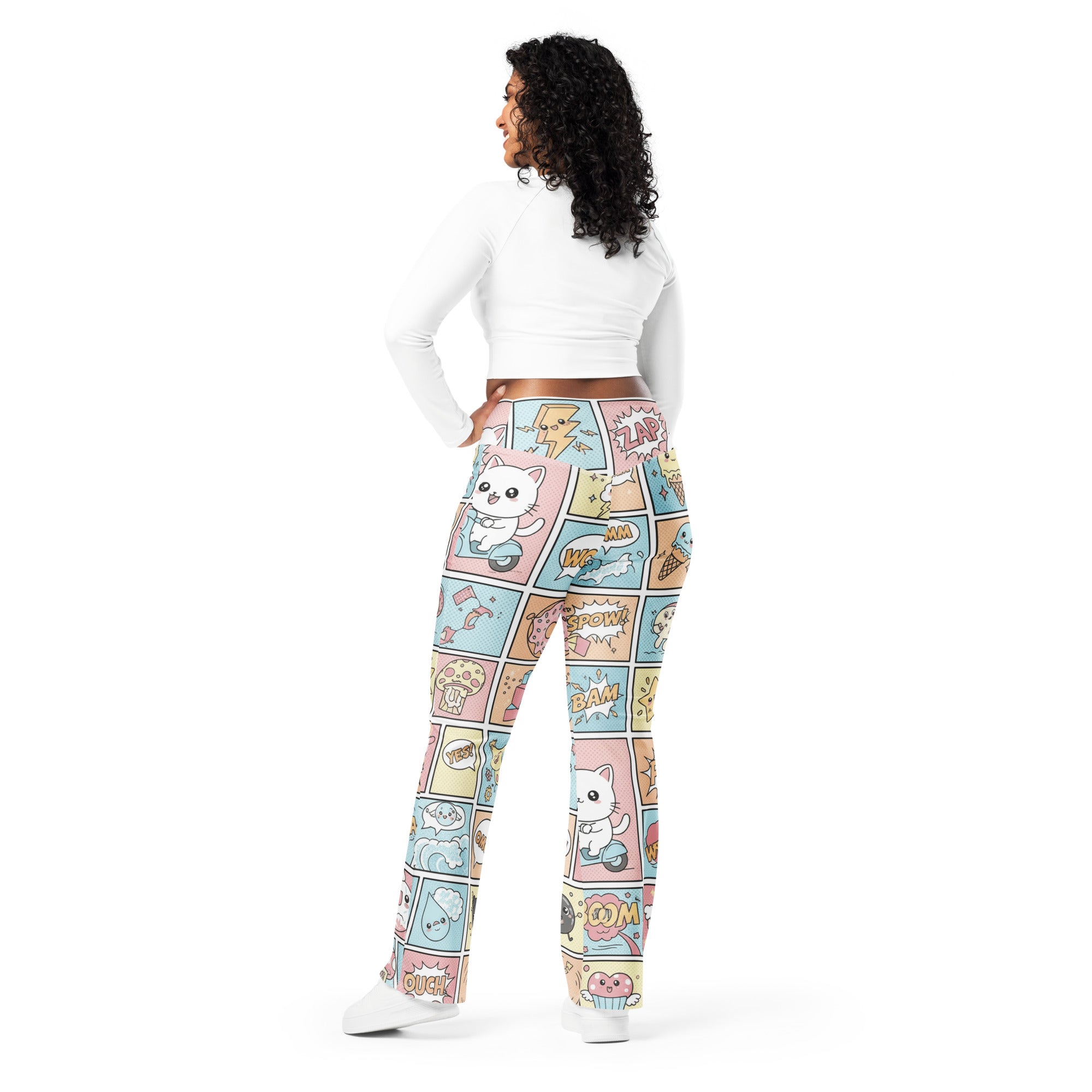Comic Strip Kawaii Cute Flare Leggings | GearBunch