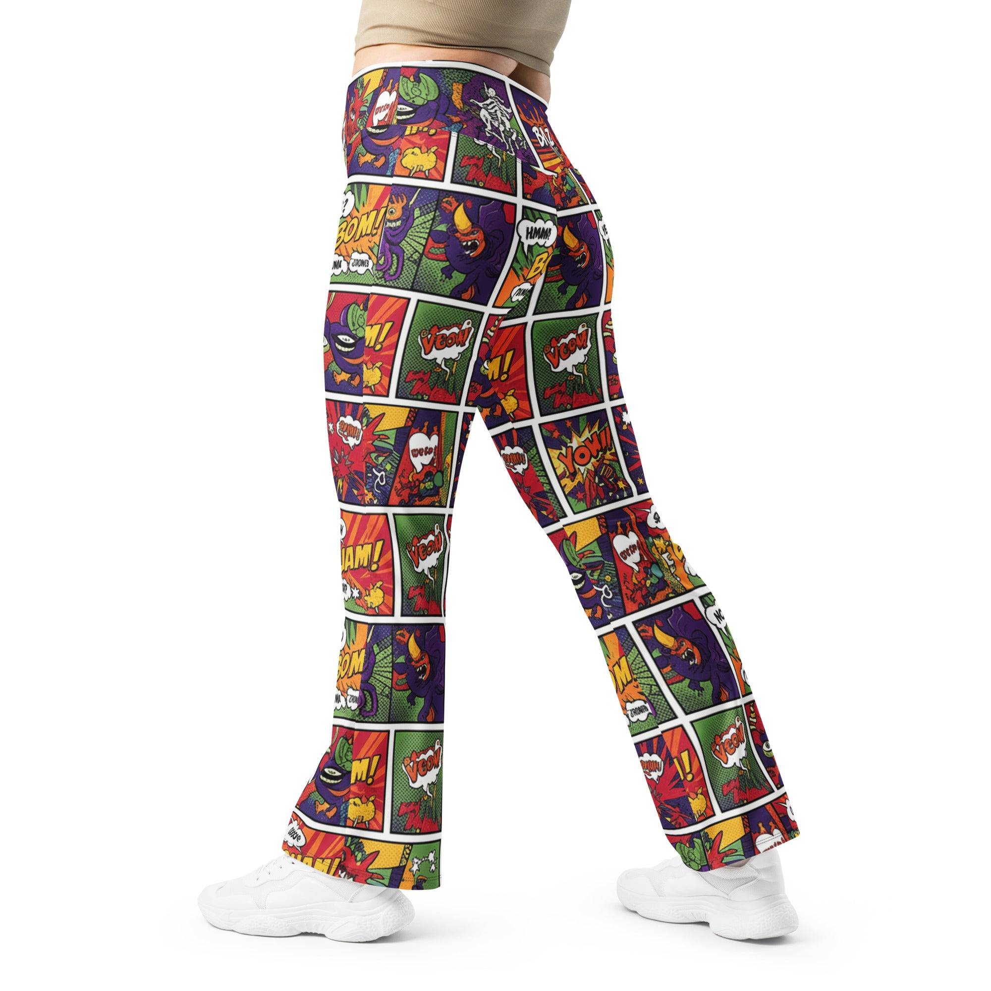 Comic Strip Monster Mash Flare Leggings | GearBunch