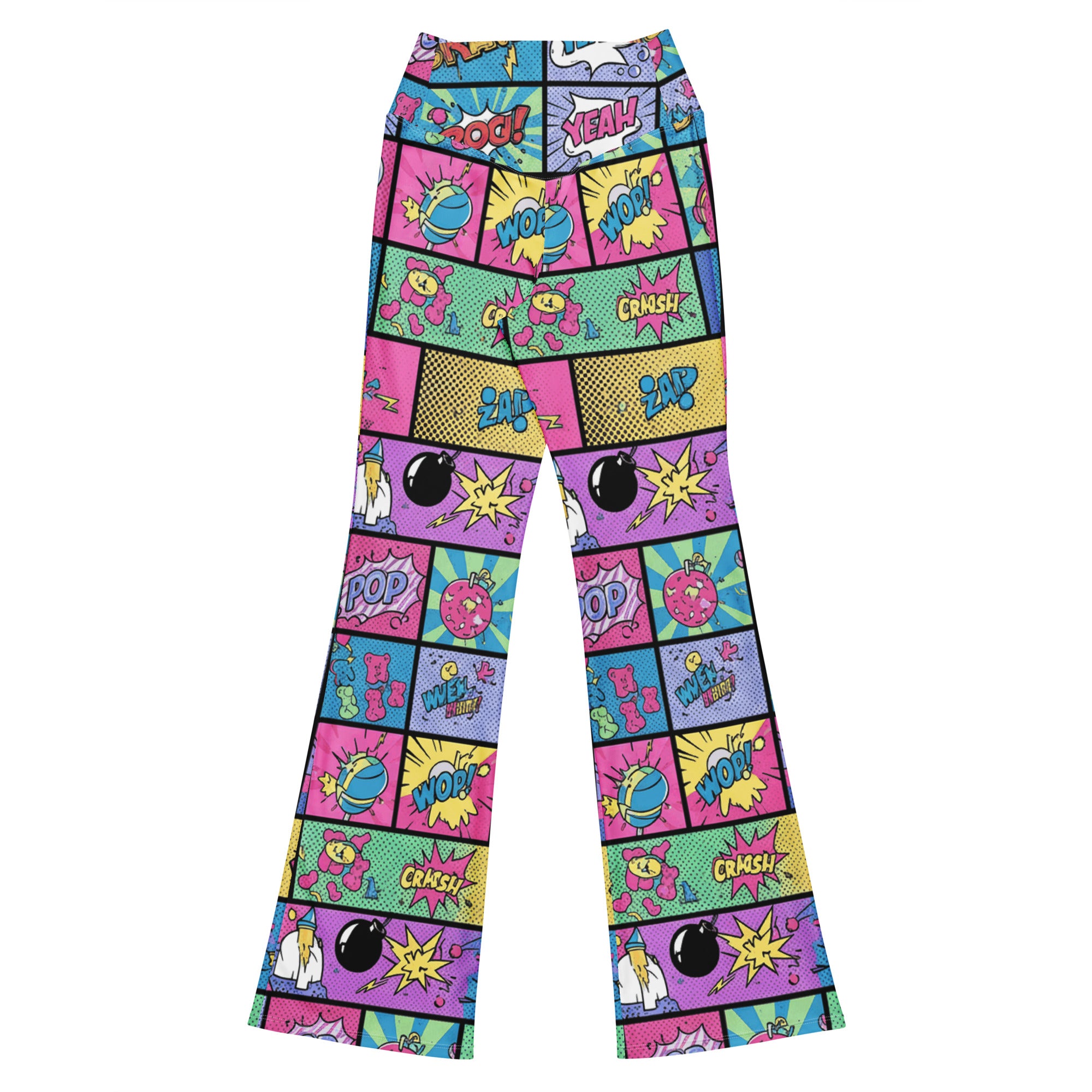 Comic Strip Pop Candy Flare Leggings | GearBunch