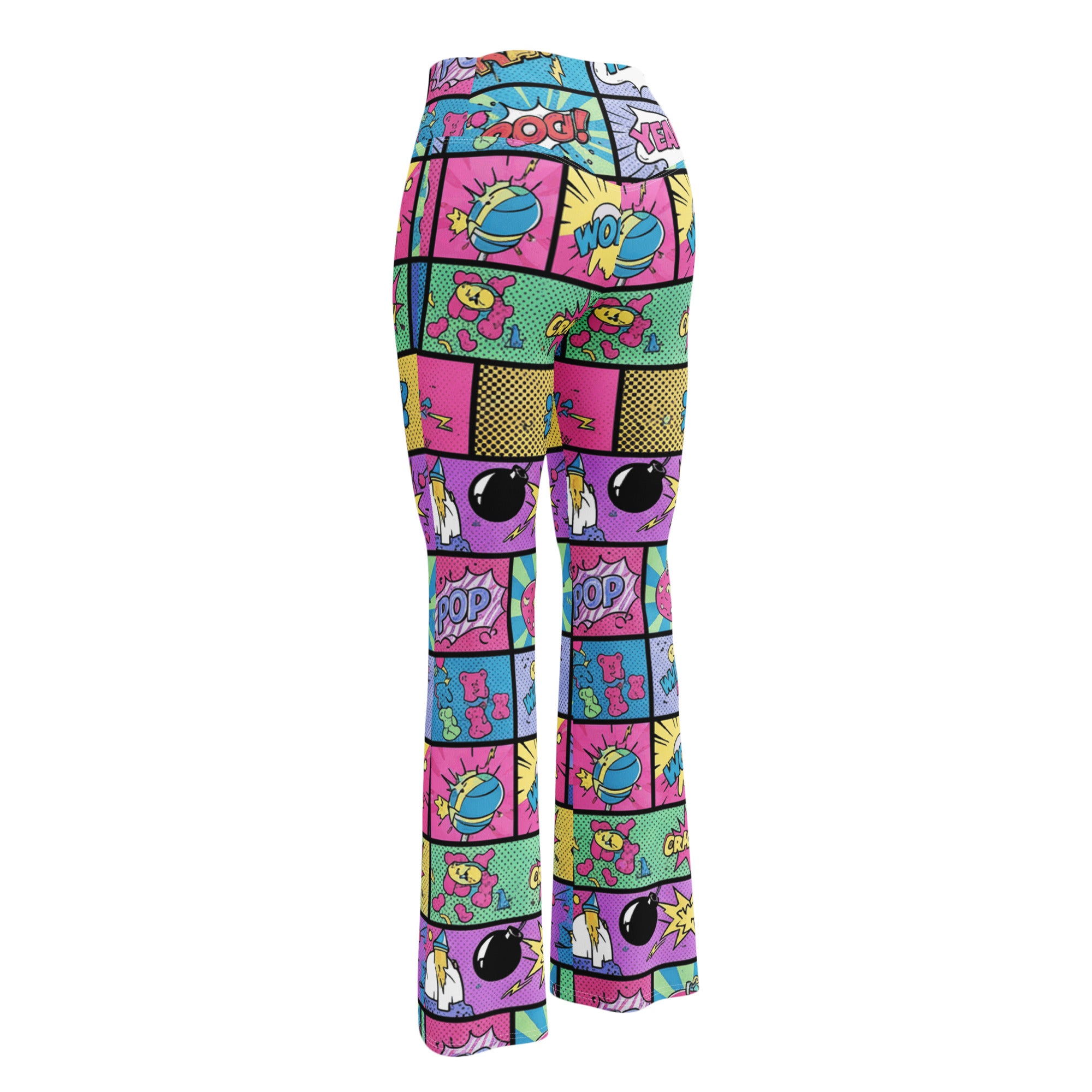 Comic Strip Pop Candy Flare Leggings | GearBunch