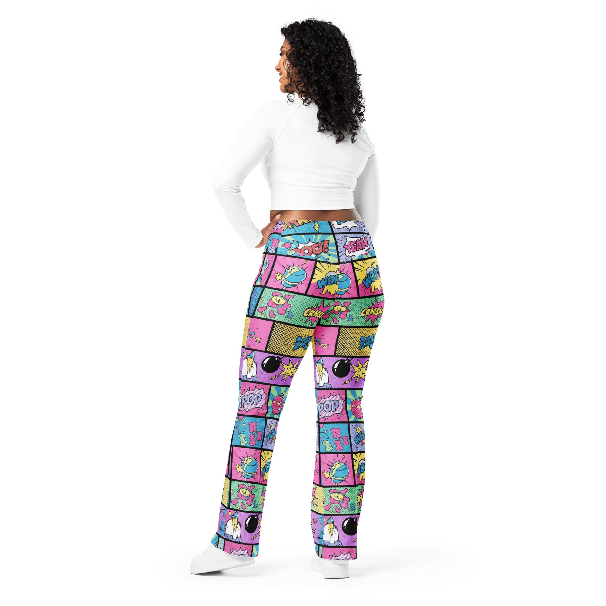 Comic Strip Pop Candy Flare Leggings | GearBunch