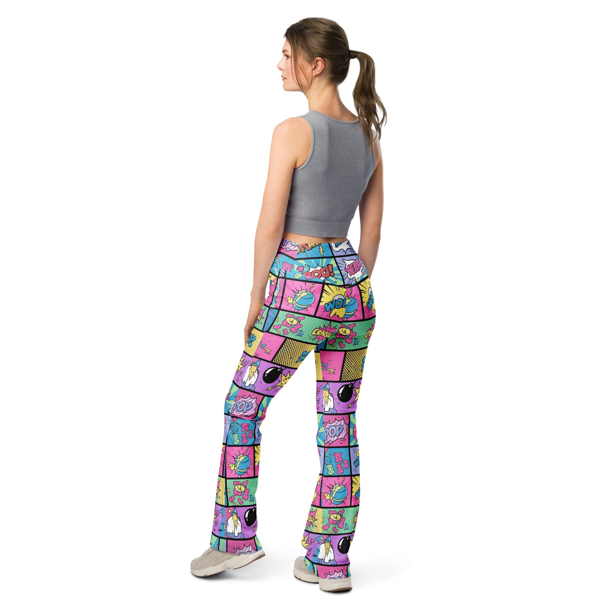 Comic Strip Pop Candy Flare Leggings | GearBunch