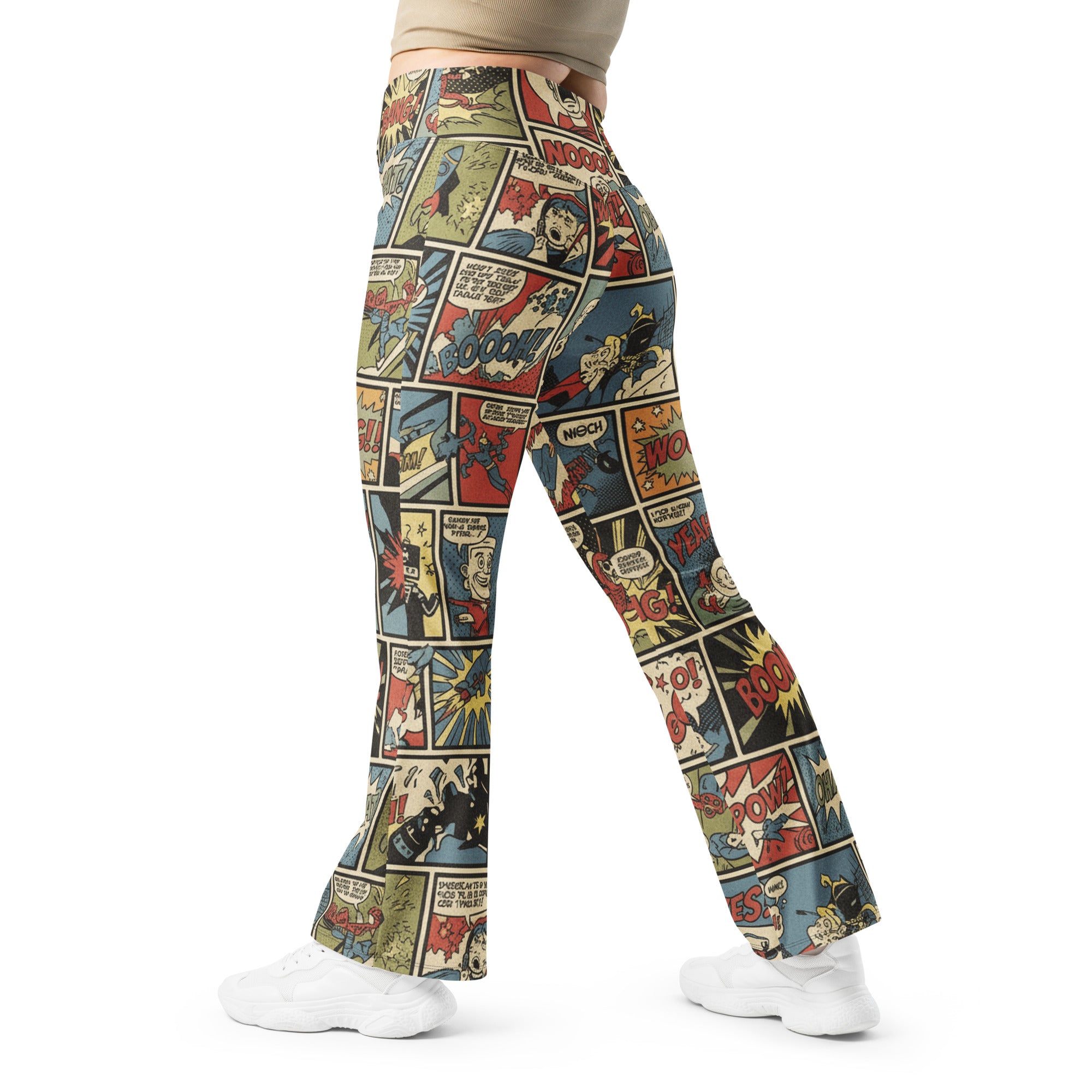 Comic Strip Retro Sunday Flare Leggings | GearBunch