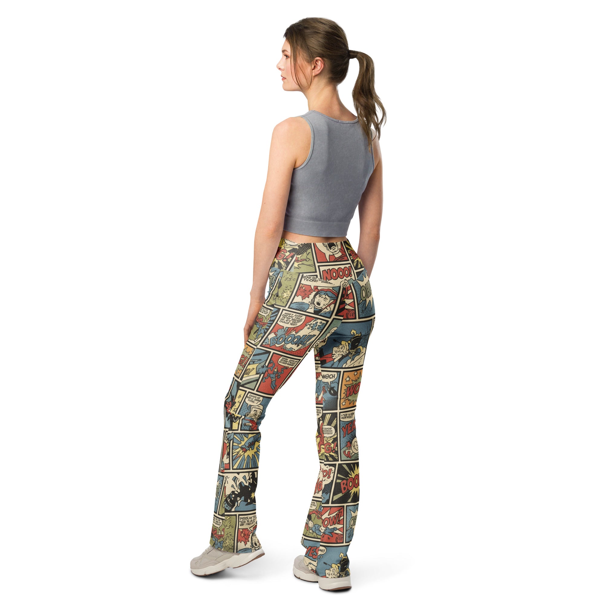 Comic Strip Retro Sunday Flare Leggings | GearBunch