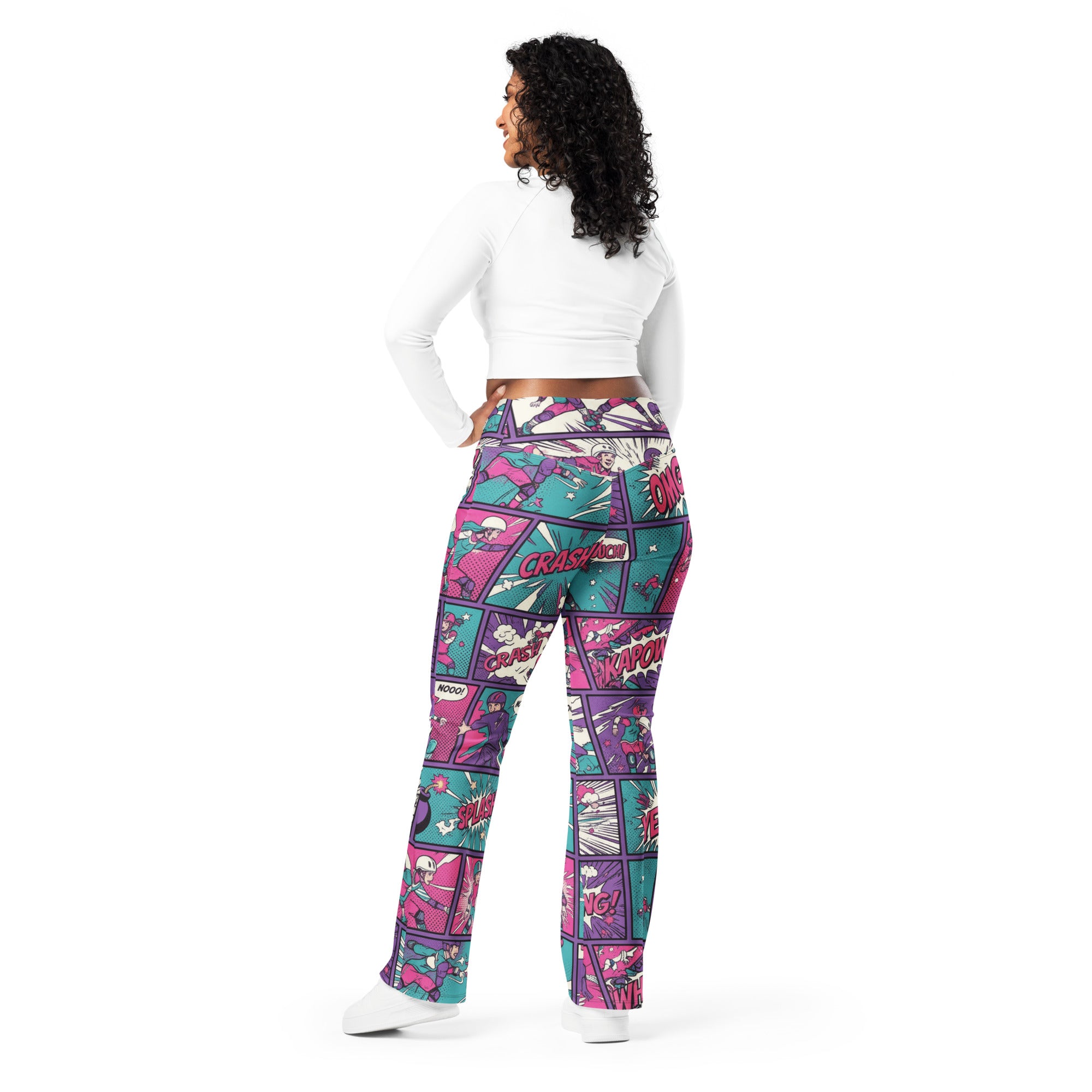 Comic Strip Roller Derby Flare Leggings | GearBunch