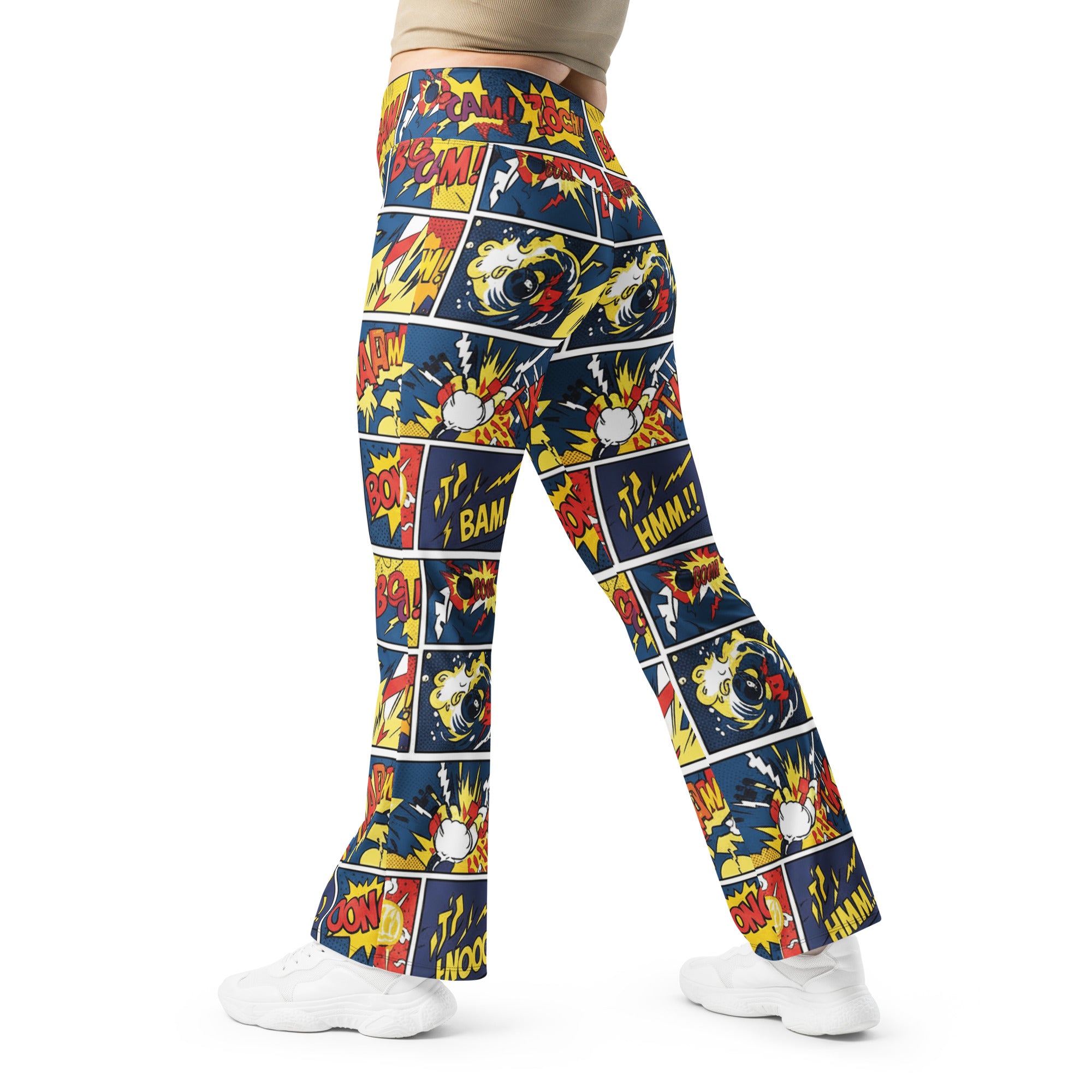Comic Strip Thunder Punch Flare Leggings | GearBunch